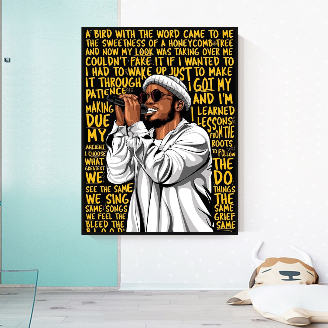 Anderson Paak Singer Rapper Canvas Wall Art Print - Music Inspired Home Decor for Bedroom, Living Room & Office - Perfect Gift for Fans & Music Lovers