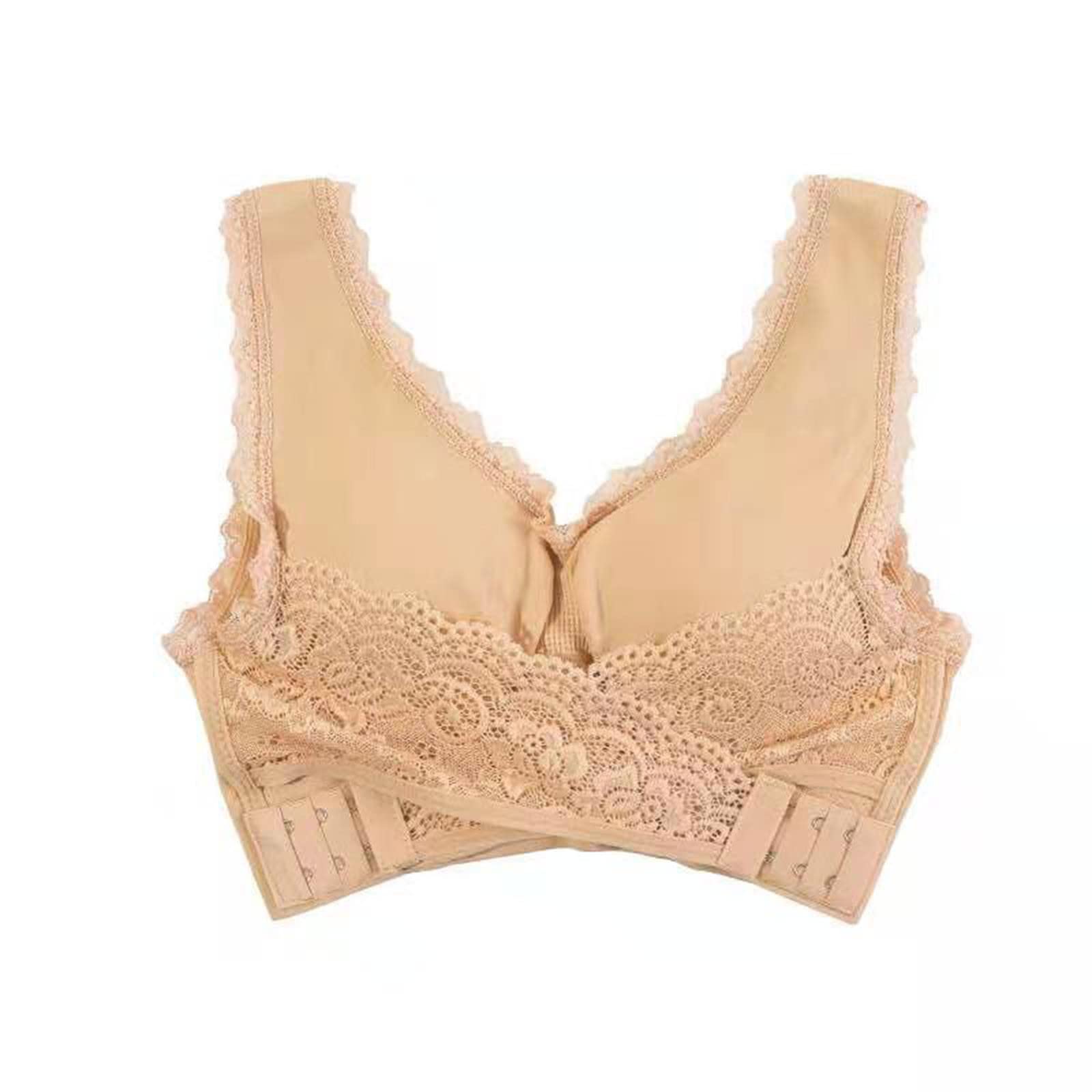 Women's Kendally Comfortable Corset Bra - Front Cross Side Buckle Lace Wireless Push Up Bra - High Impact Sports Bra for Athleta - Beige XL - Perfect for Yoga, Gym Workouts & Everyday Wear