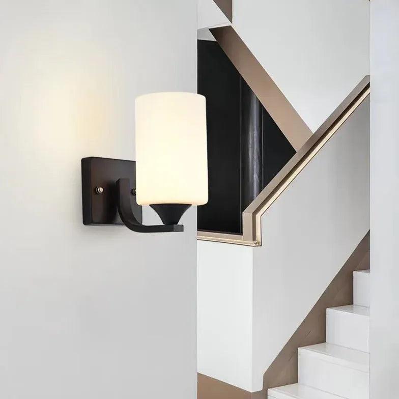 Modern Frosted Glass Cylinder Wall Lights - Sleek & Contemporary Home Lighting for Living Room, Bedroom, or Hallway