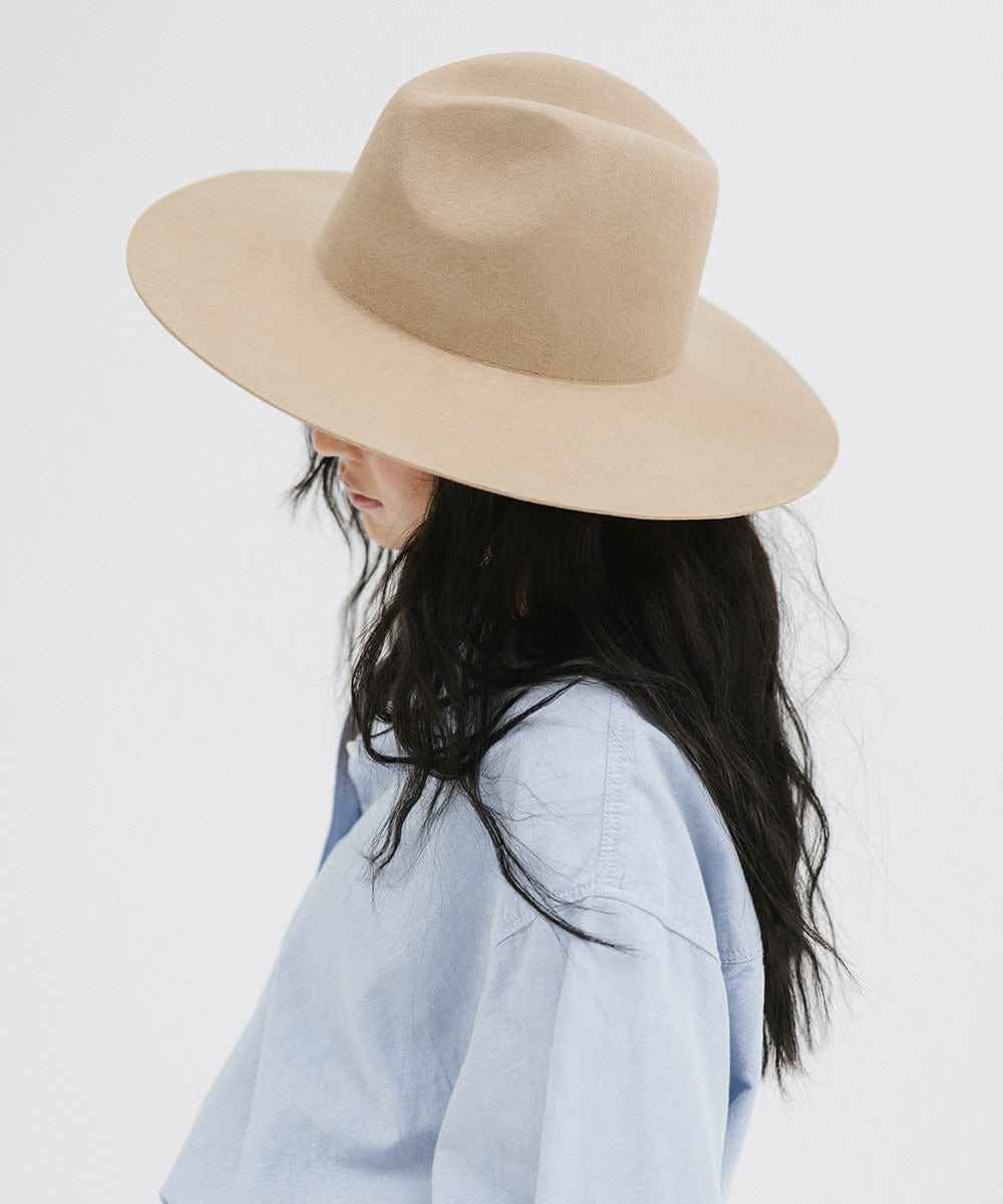 Emma Wide Brim Fedora Hat for Women - Tan Sun Hat with UPF Protection - Perfect for Beach, Summer Outfits and Outdoor Activities