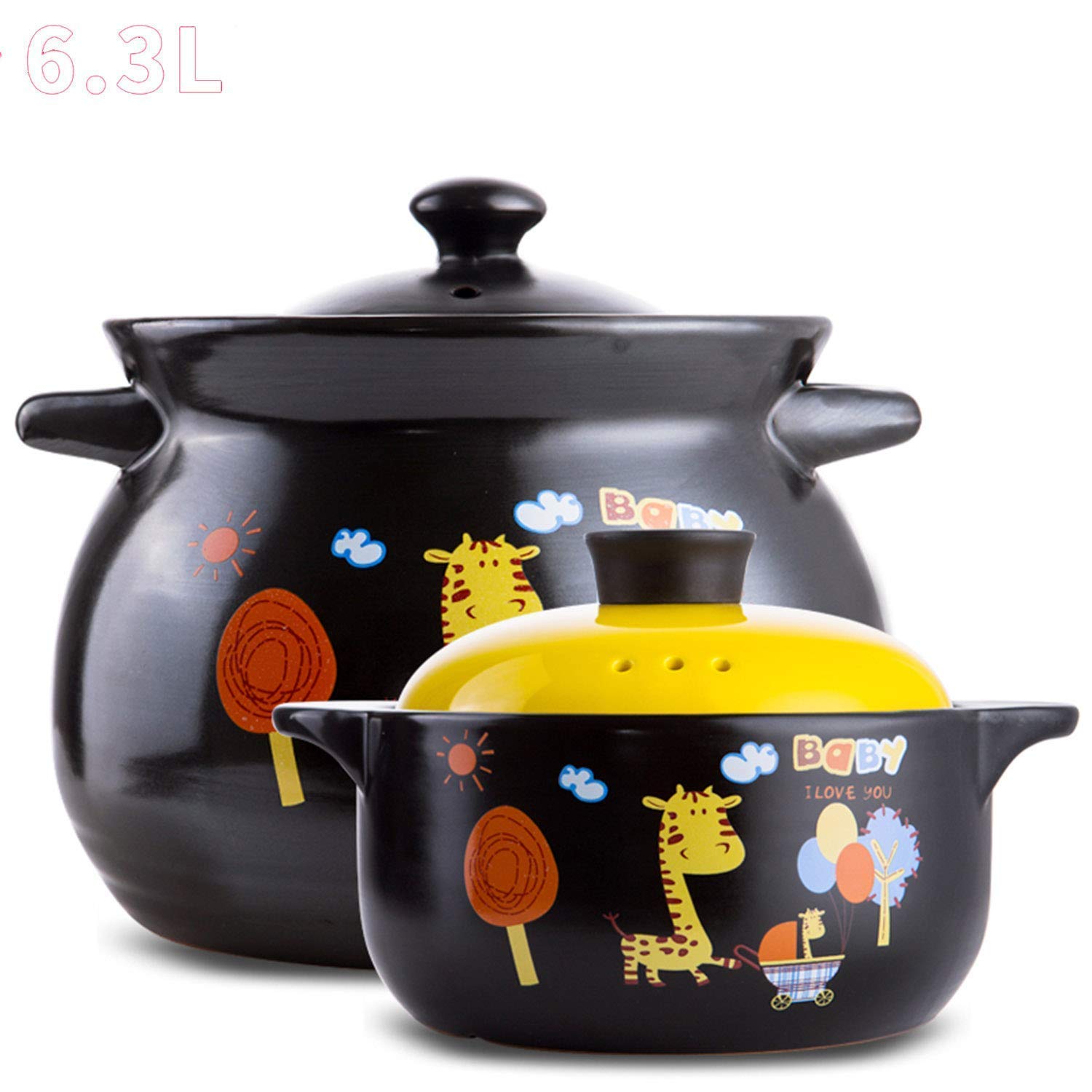 Ceramic Casserole Cooker - High Temp Soup & Stew Pot for Kitchen & Dining
