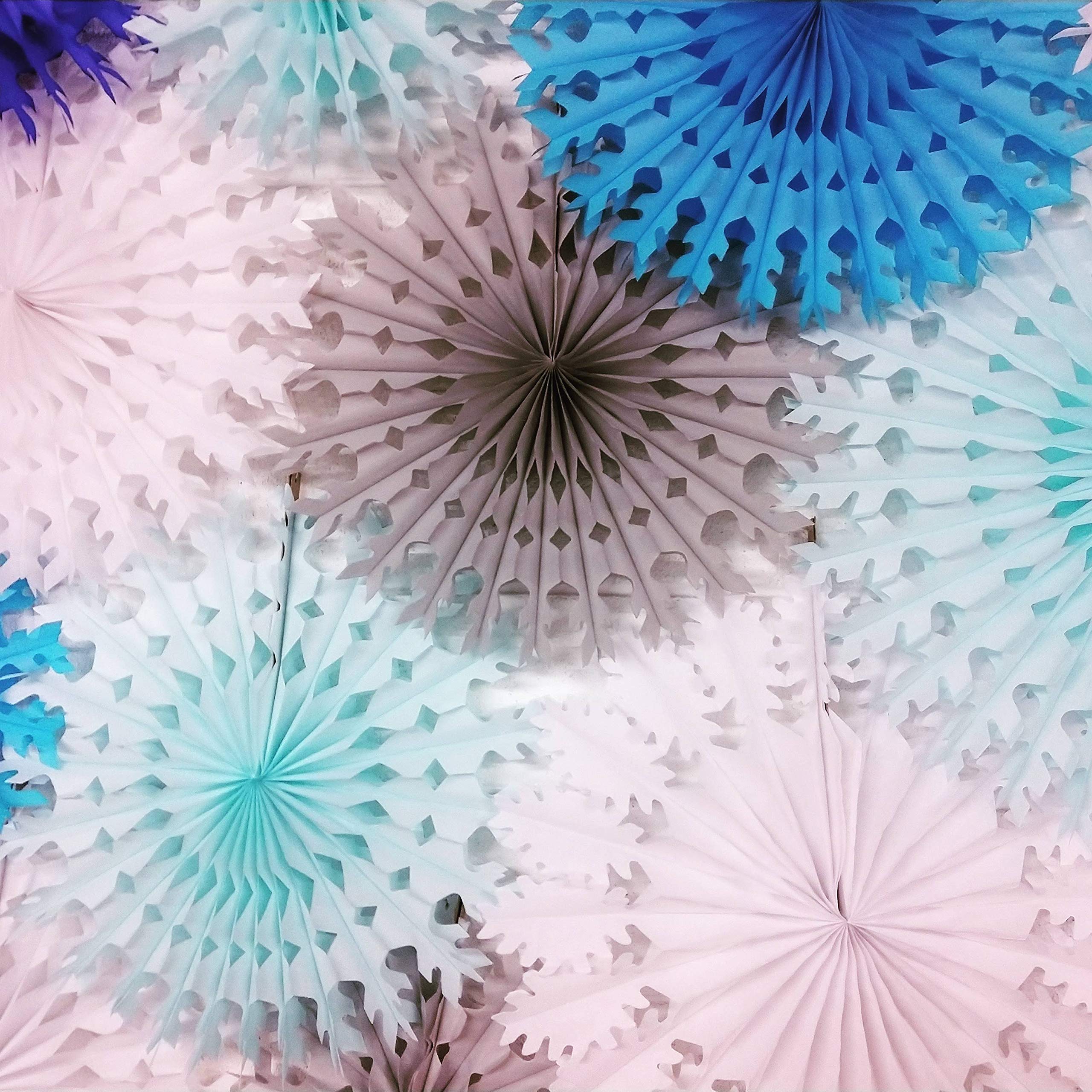 6-Pack 19 Inch White Snowflake Tissue Paper Decorations for Christmas, Winter Party, Wedding & Home Decor