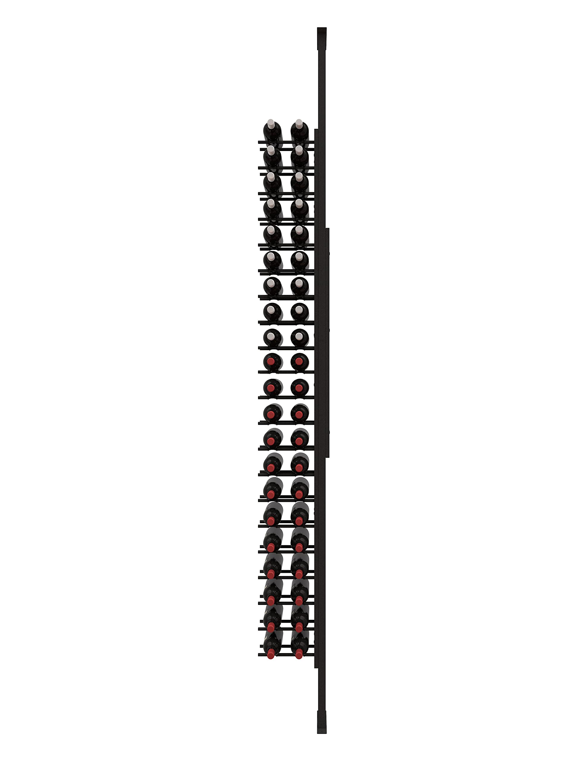 Premium Floor-to-Ceiling Wine Rack - Double Deep Black Metal Wine Bottle Storage (42 Bottle Capacity) - Perfect for Home Cellar, Wine Shop Display & Restaurant Wine Storage