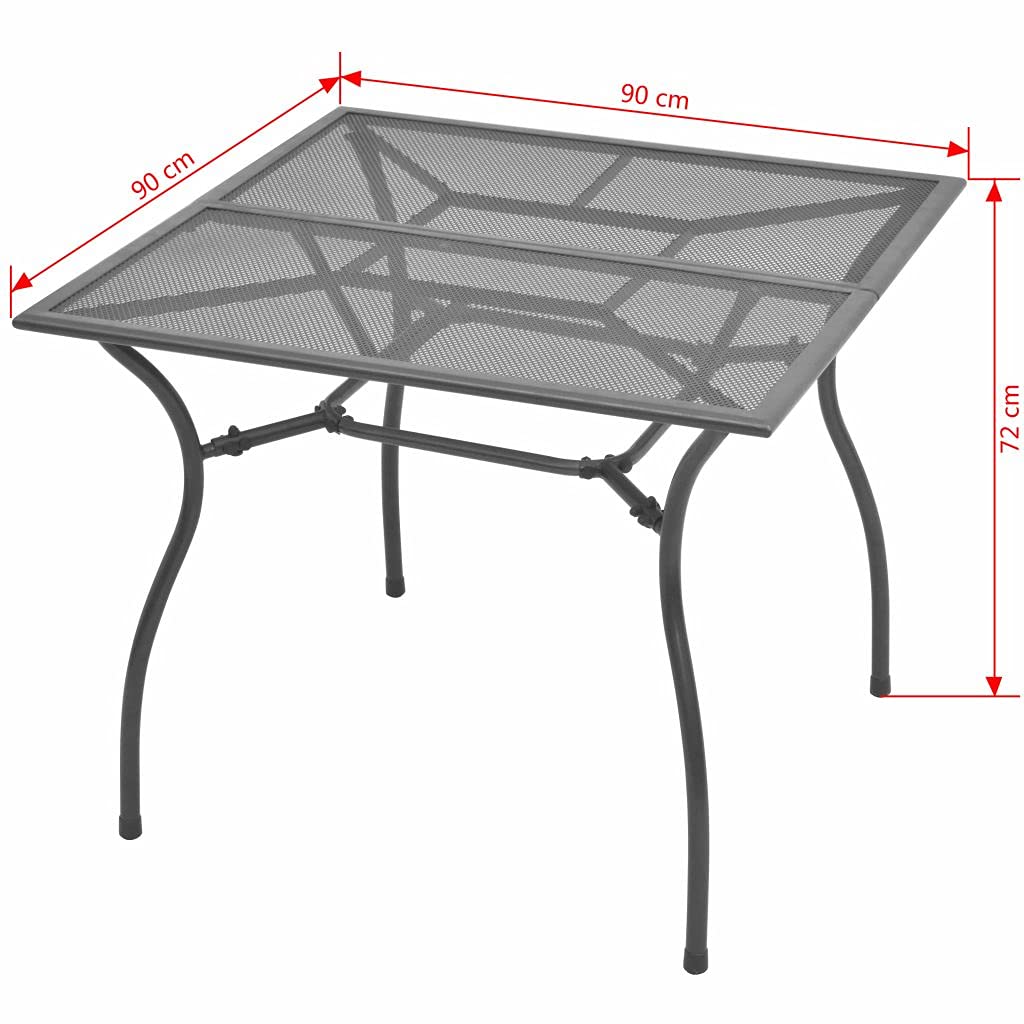 Outdoor Bistro Table - 35.4 Inch Round Steel Mesh Garden Table for Patio, Deck, Lawn, Backyard & Terrace - Perfect for Camping, Dining & Outdoor Entertaining
