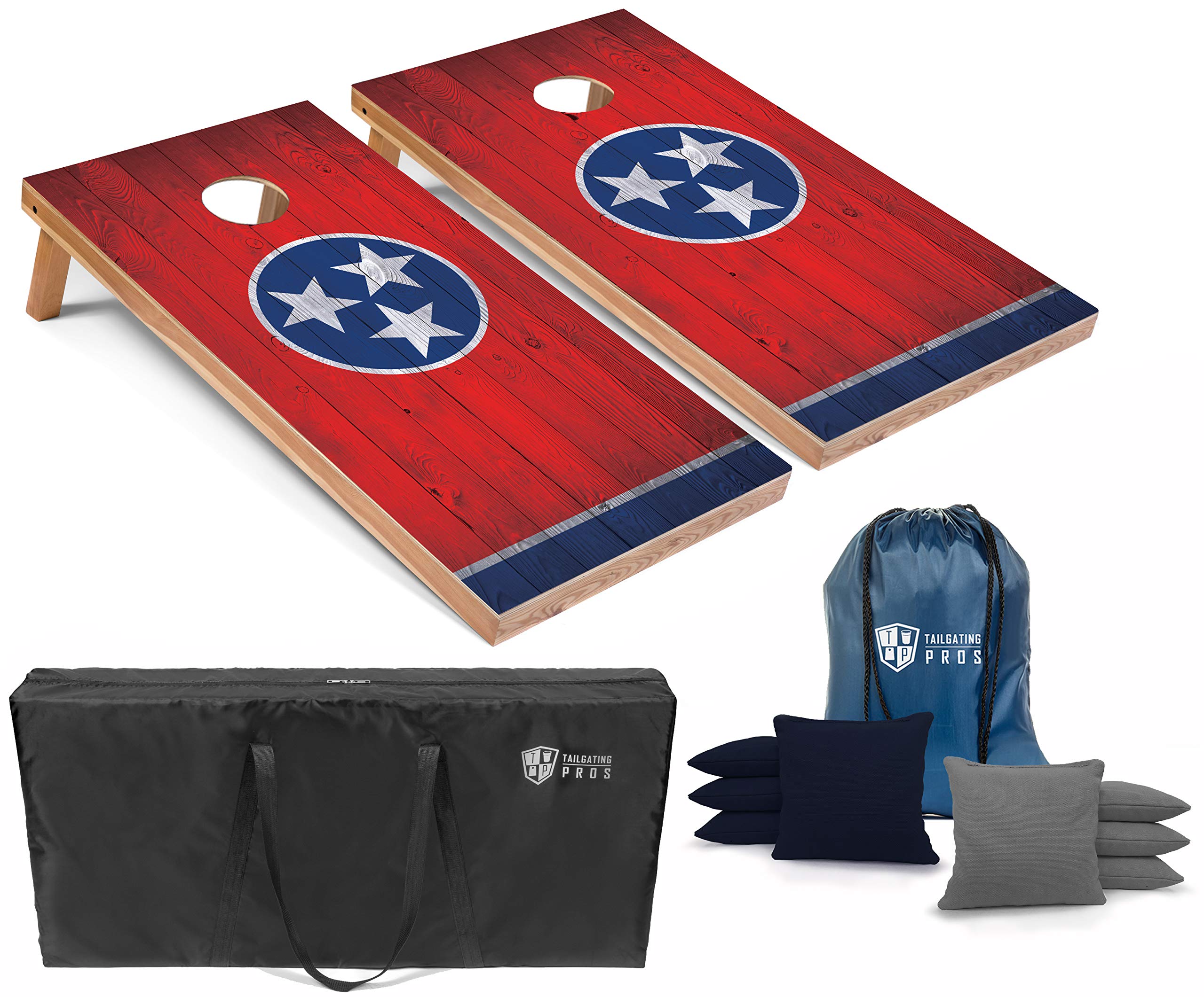 Premium Regulation Cornhole Boards Set with LED Lights - Includes 8 Bean Bags, Carrying Case & 4'x2' Cornhole Game - Perfect for Tailgating, Backyard Parties, and Outdoor Events