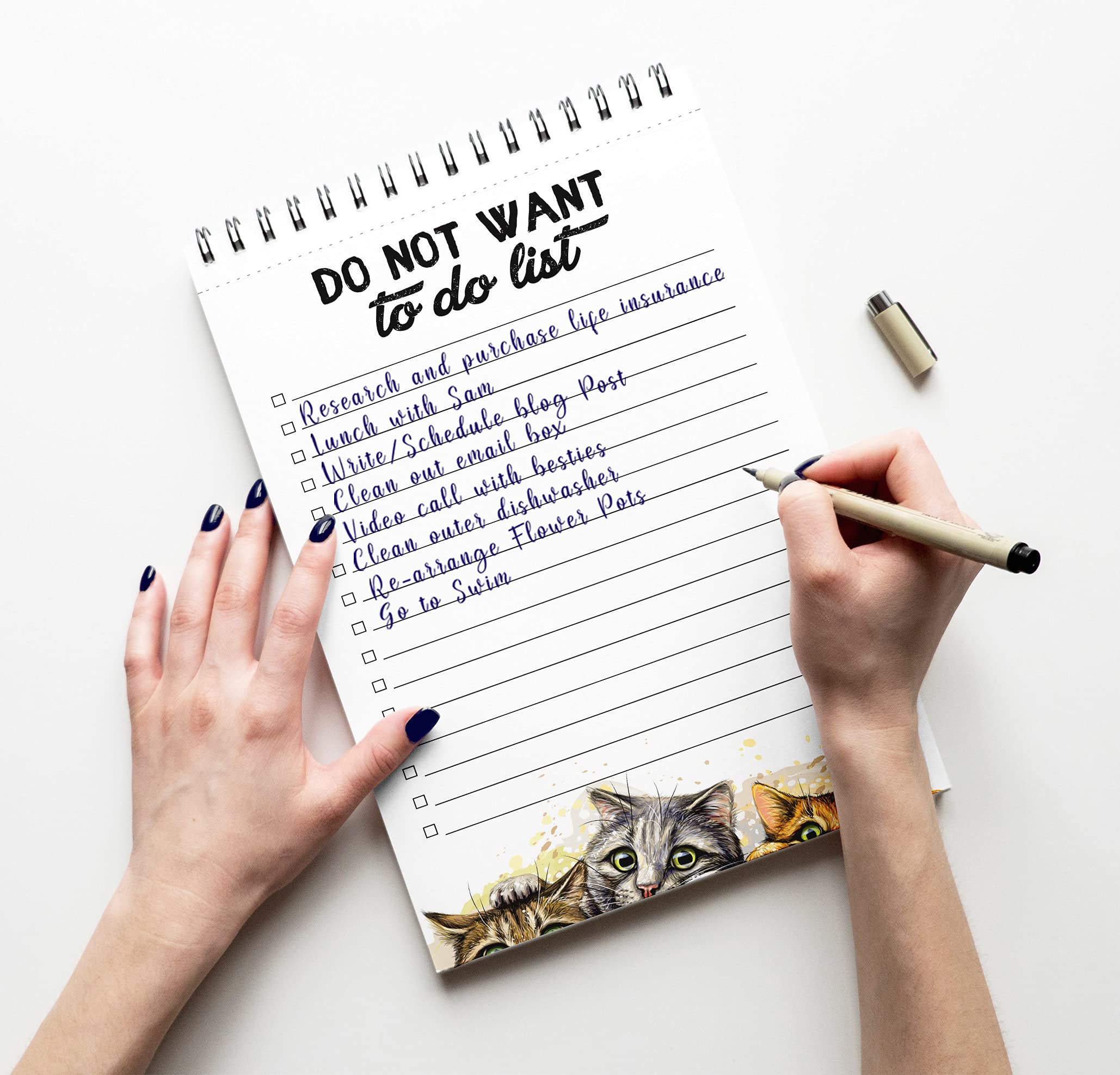 6” X 9” Cat Spiral Notepad - Motivational Daily Checklist Planner with Tear-Off Sheets (50 Sheets) | Perfect for Office, School & Home Organization | Cute Stationery Gift for Cat Lovers