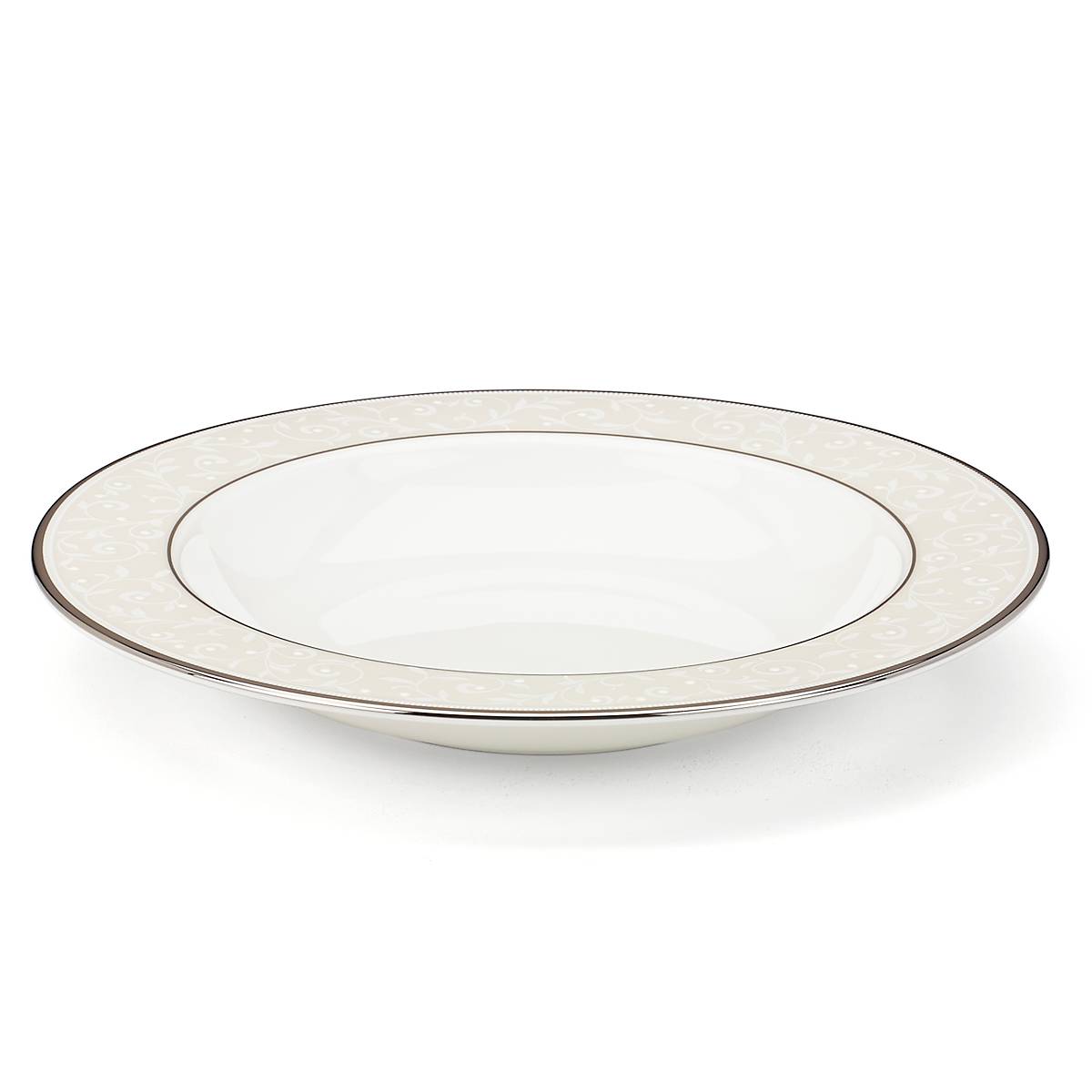 Opal Innocence Rimmed Bowl - Elegant Glass Serving Bowl for Salads, Desserts, and Entertaining - Perfect for Dinner Parties, Holidays, and Home Decor