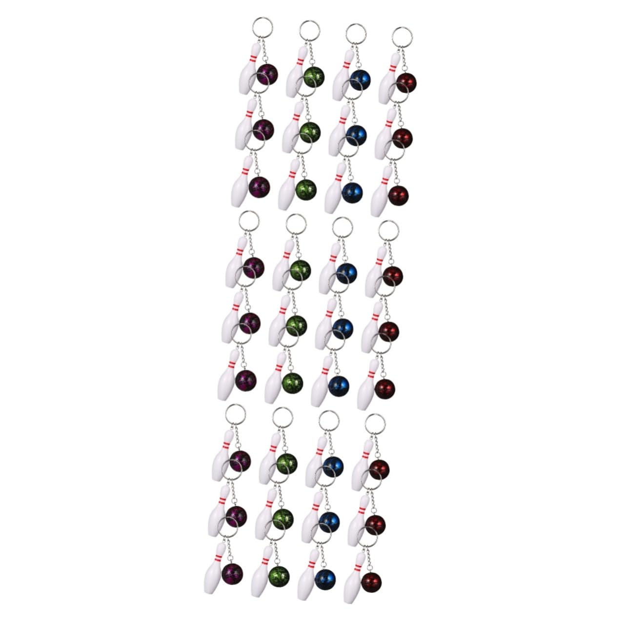 GAROZATION 36 Pcs Bowling Keychain Set - Durable PVC Sports Keychains for Bowling Enthusiasts, Perfect for Gifts, Party Favors, and Team Spirit Accessories
