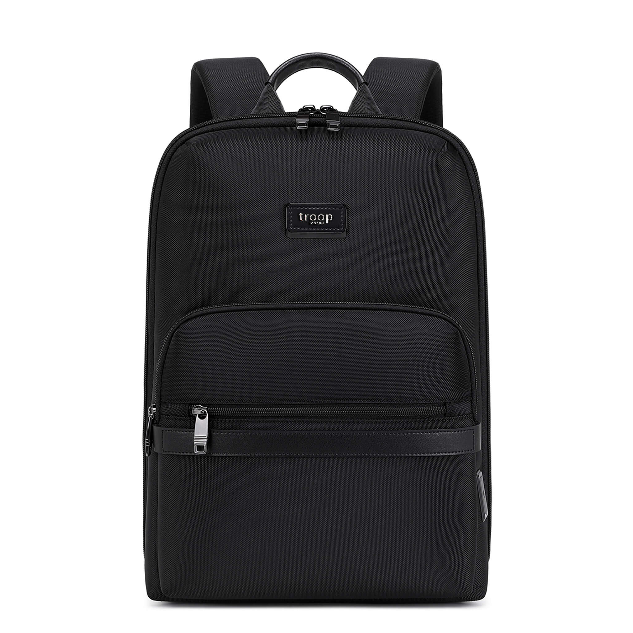 TPB002 Troop London Urban Laptop Backpack - Waterproof 15.6 Inch Business Backpack for Men & Women, College School Backpack with USB Charging Port - Perfect for Work, Travel & Daily Commute