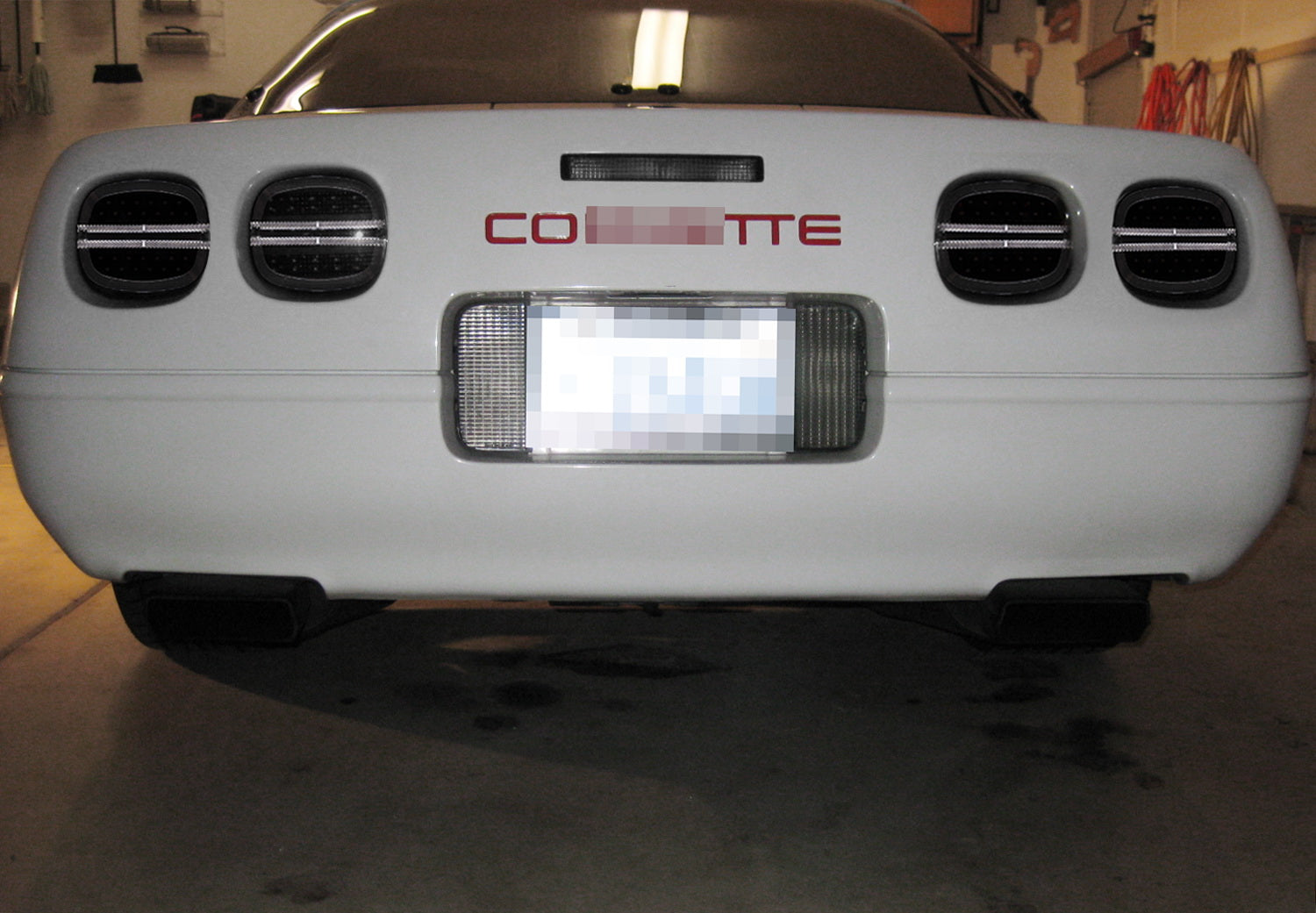 Clear Lens with Black Interior Full LED Halo/Laser Tail Lights for 1990-1996 C4 Corvette - High-Performance Lighting Upgrade for Night Driving & Car Shows