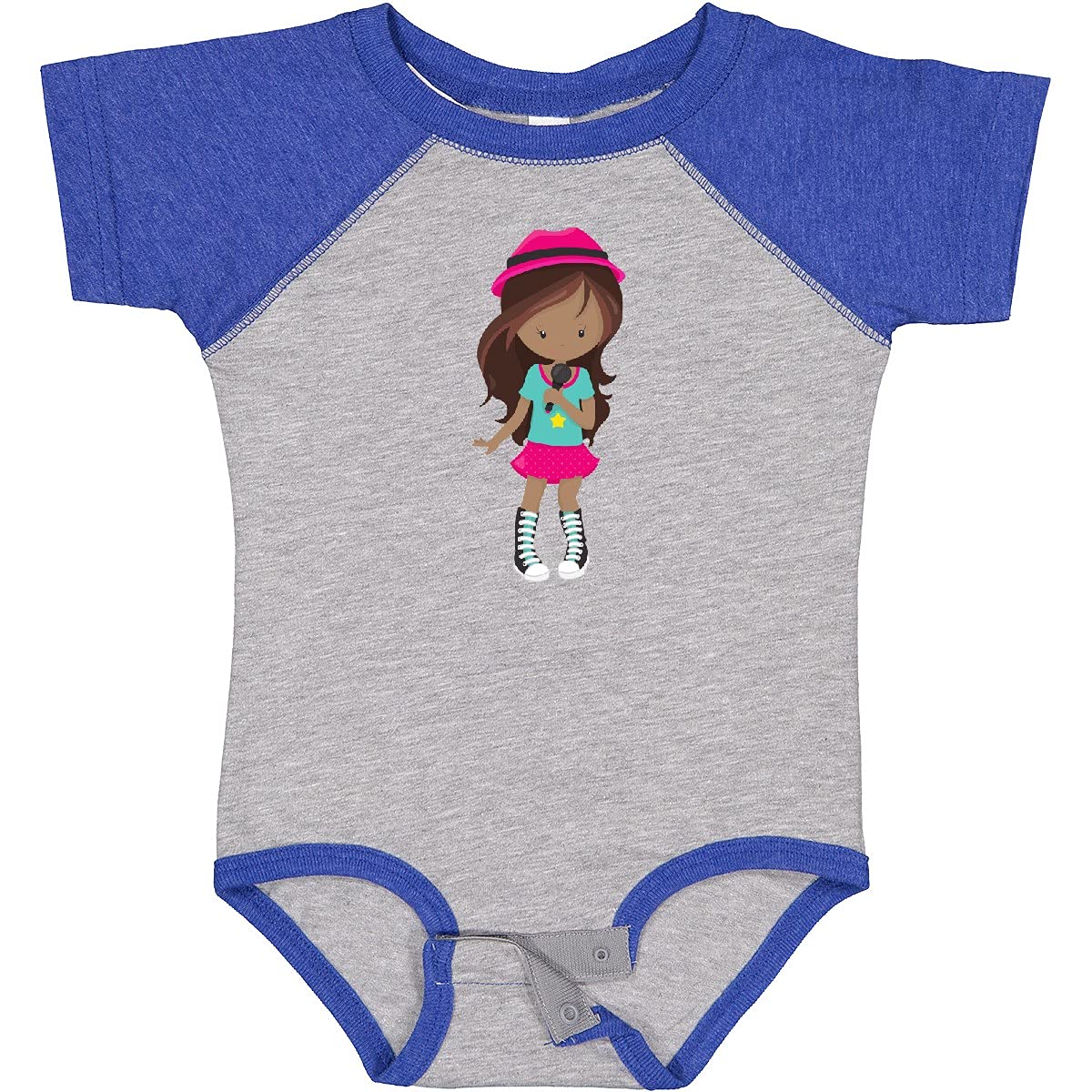 Inktastic African American Girl Rock Band Singer Baby Bodysuit - Cute Music-Themed Onesie for Infants & Toddlers - Perfect for Concerts, Gifts & Rocker Baby Outfits