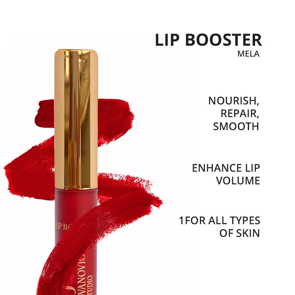 **Mela Beauty Studio Matte Lip Booster - Hyaluronic Acid, Collagen & Oligopeptides Lipstick for 12-Hour Hydration & Smoothing | Professional Makeup for Dry Lips | Perfect for Daily Wear, Parties & Special Events**