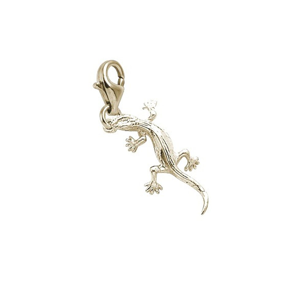 Lizard Charm with Lobster Claw Clasp - Sterling Silver Jewelry Findings for DIY Bracelets & Necklaces - Perfect for Animal Lover Gifts and Boho Style Accessories