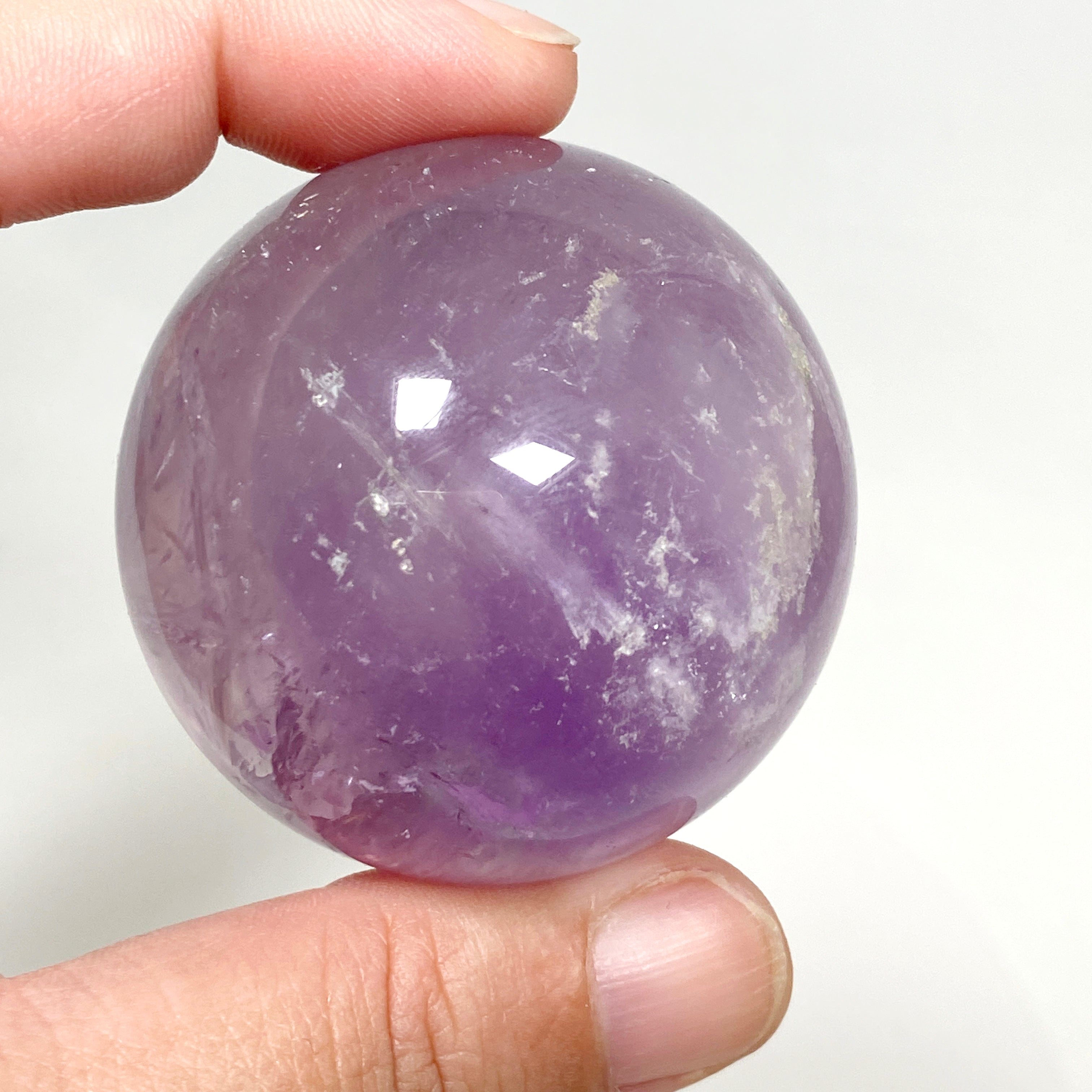 Natural Amethyst Crystal Sphere - AMS 05 | Healing Stone for Meditation, Chakra Balancing & Home Decor | Perfect for Spiritual Healing, Energy Work & Office Desk Decor