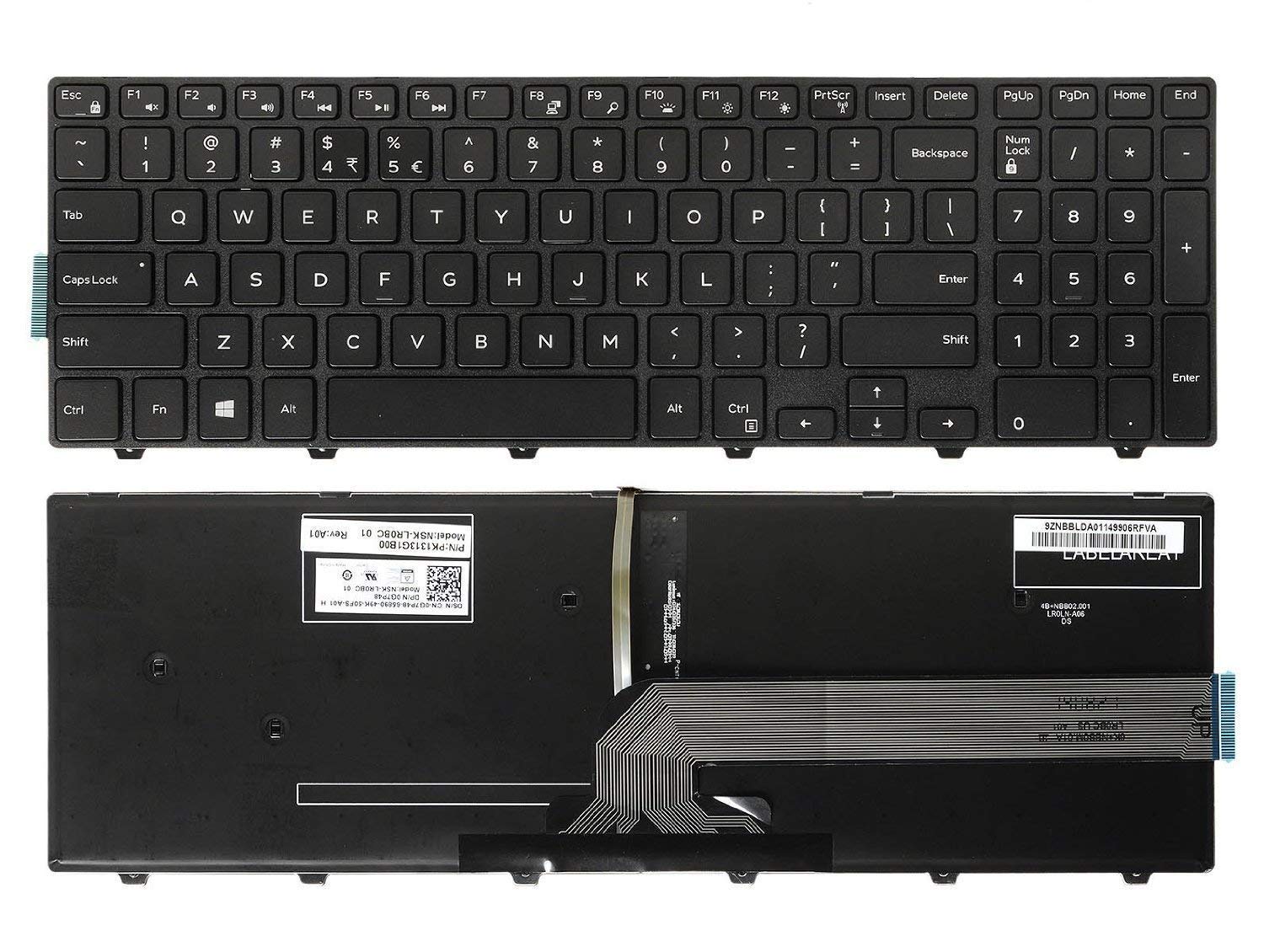 Wangpeng® Replacement Backlit Keyboard for Dell 15 3000 Series Laptops (3541, 3542, 3551, 3558) - Compatible with Dell Inspiron 15 3000 Series - Perfect for Typing, Gaming & Office Work
