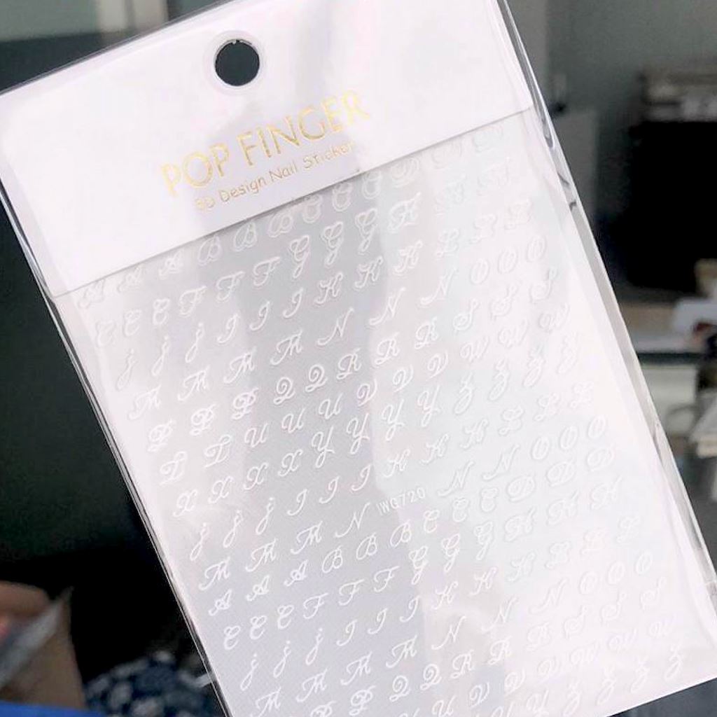 Nail Art Stickers - Bickham Script Letter Decals for Manicures | DIY Nail Design for Parties, Weddings & Special Occasions