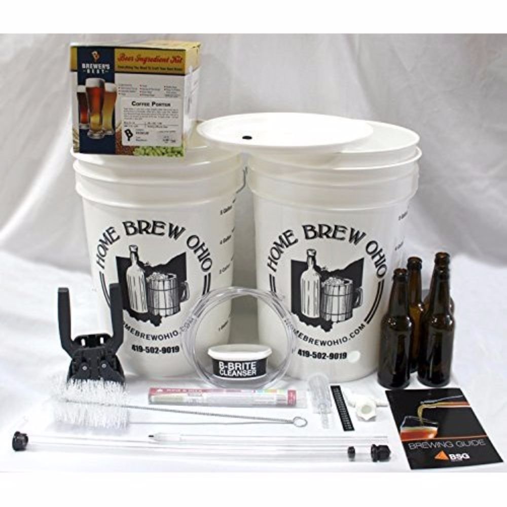 Brewer's Best Basic Homebrew Gift Set - Coffee Porter Beer Making Kit for Beginners | Home Brewing Starter Kit with Ingredients & Equipment | Perfect for Home Brewers, Gifts & Craft Beer Enthusiasts