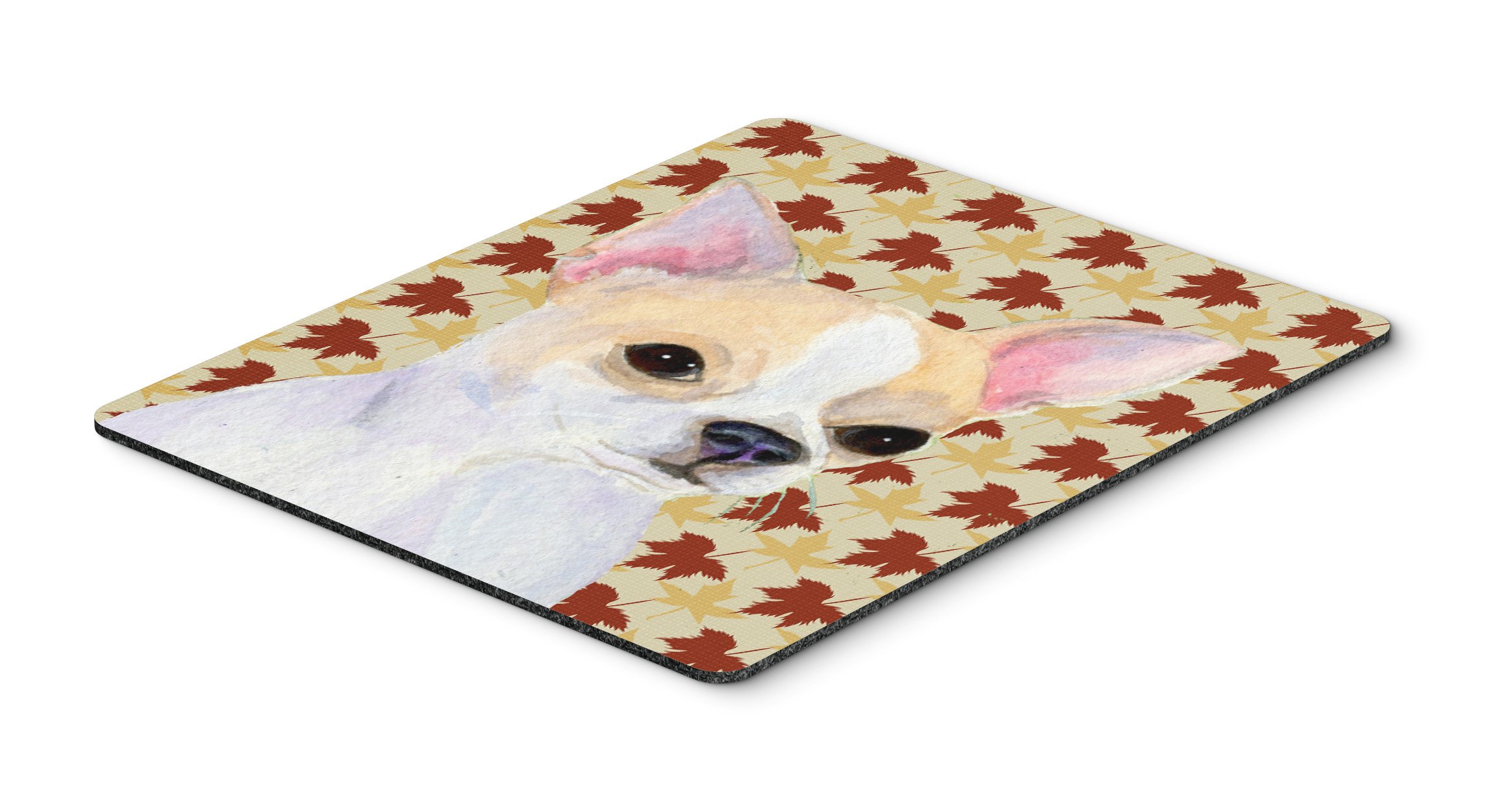 Caroline's Treasures SS4382MP Chihuahua Fall Leaves Mouse Pad - Large Washable Non-Slip Desk Mat for Home Office, Gaming & Computer Work | Perfect for Laptop Users & Autumn Decor
