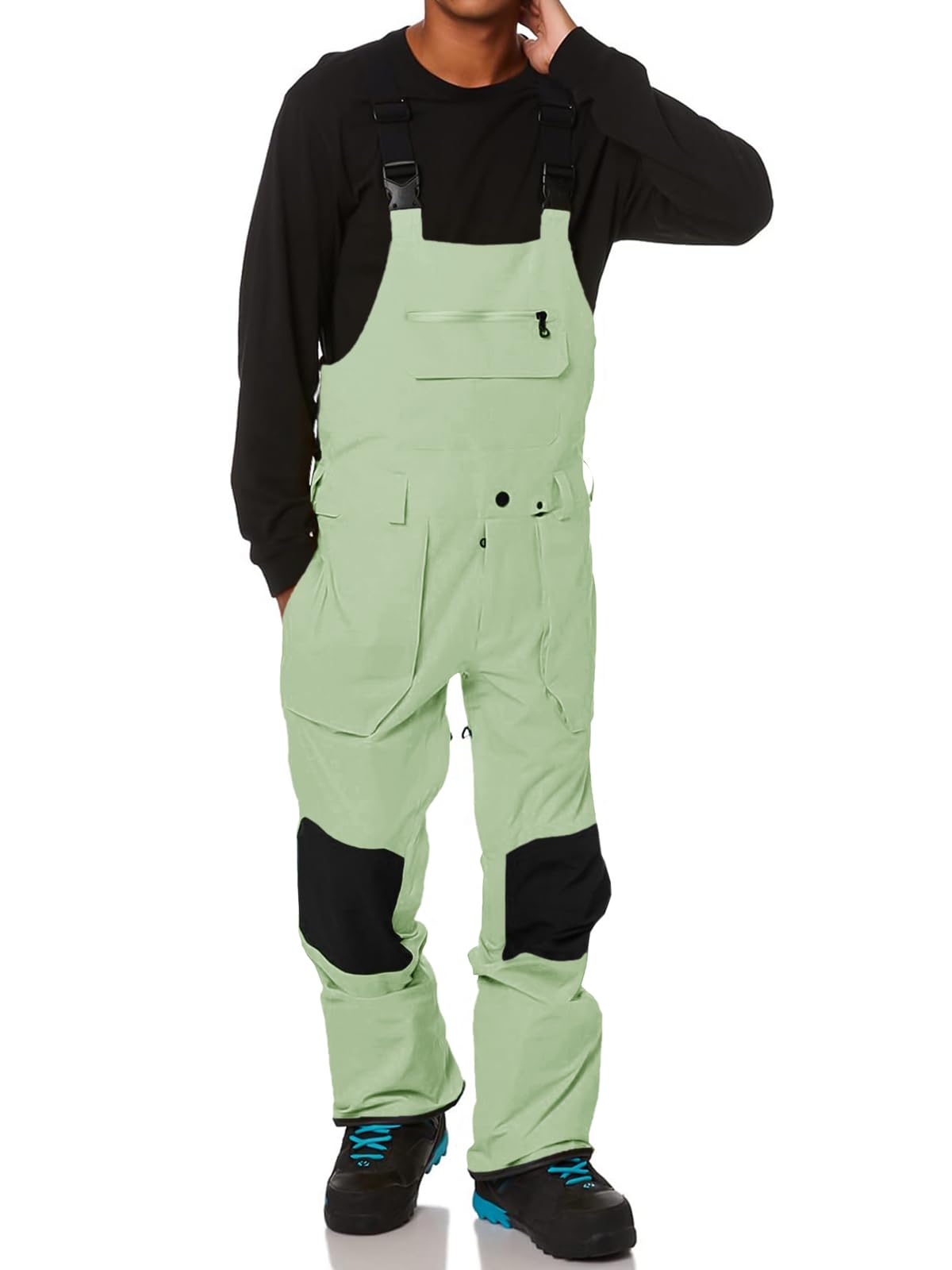 Men's Waterproof Insulated Snow Bibs - Adjustable Ski Pants for Snowboarding & Winter Sports | Ripstop Fabric for Durability | Perfect for Skiing, Snowboarding & Outdoor Winter Activities