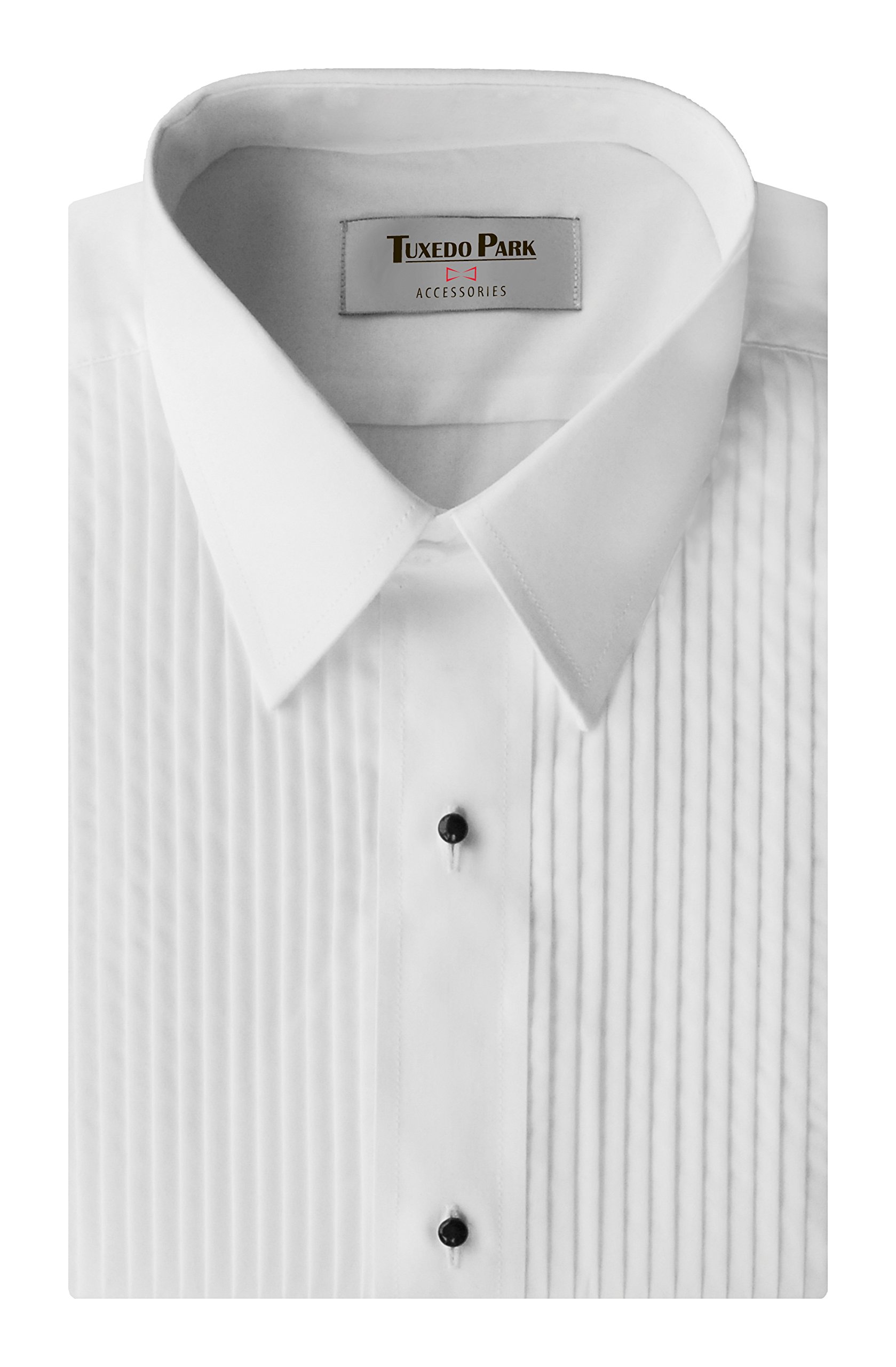 Men's White Tuxedo Shirt with Laydown Collar & 1/4