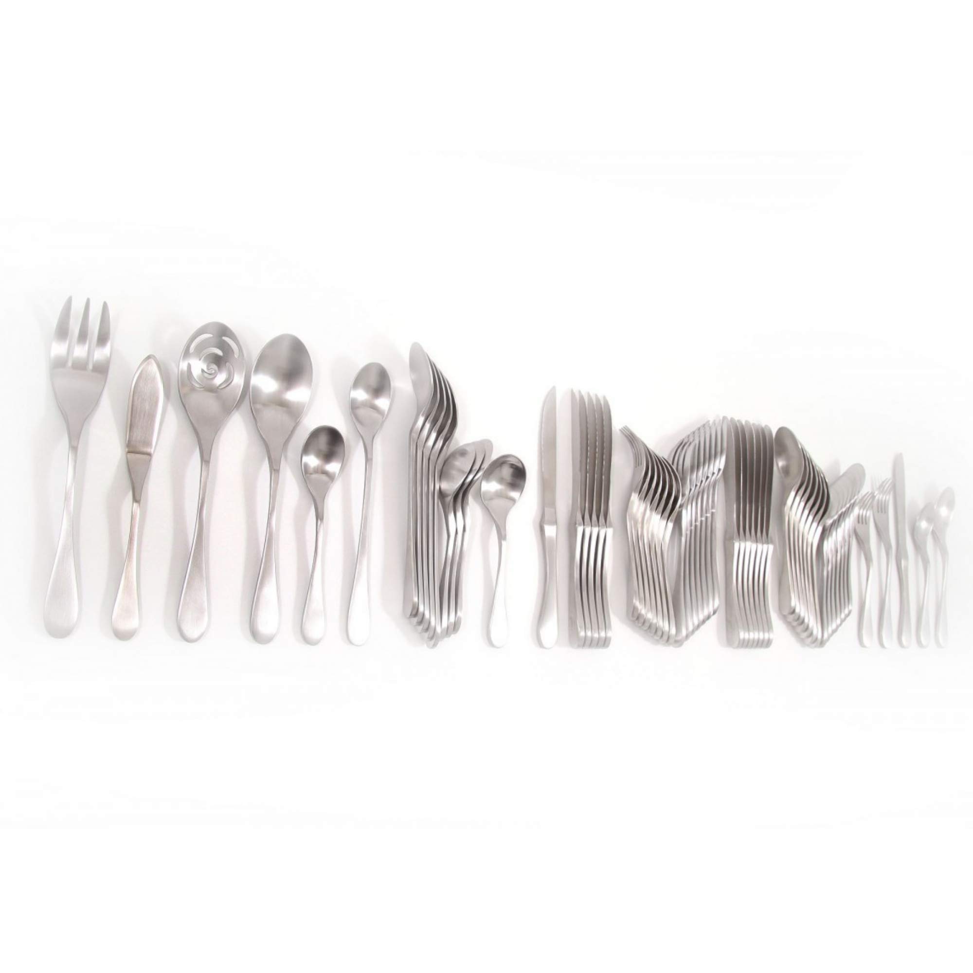 KNORK Original Matte Flatware 61-Piece Set - Service for 8 People - Premium Stainless Steel Cutlery Set for Dining, Entertaining & Special Occasions