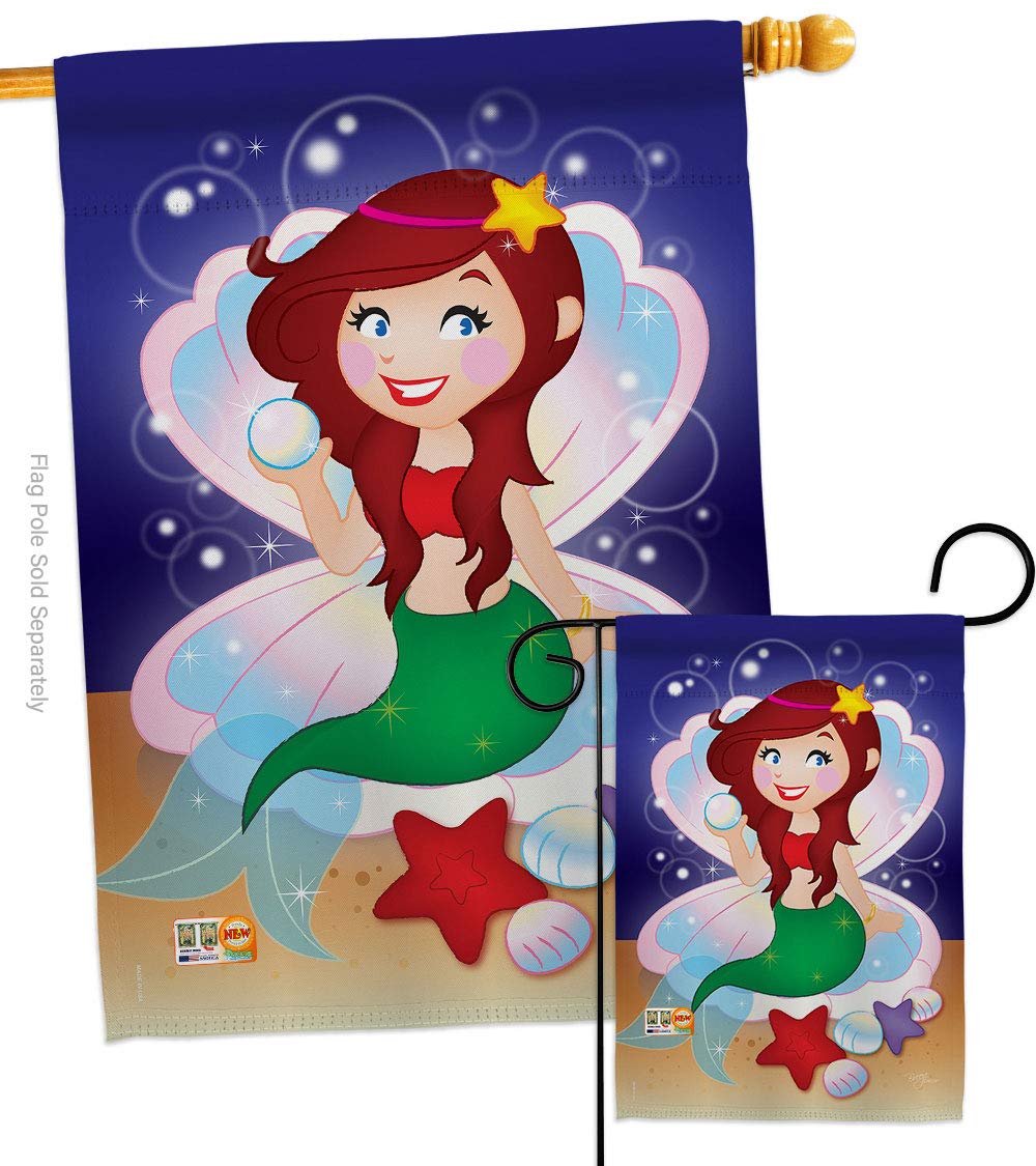 Mermaid Garden Flag Set - Coastal Decor for Outdoor Summer Yard