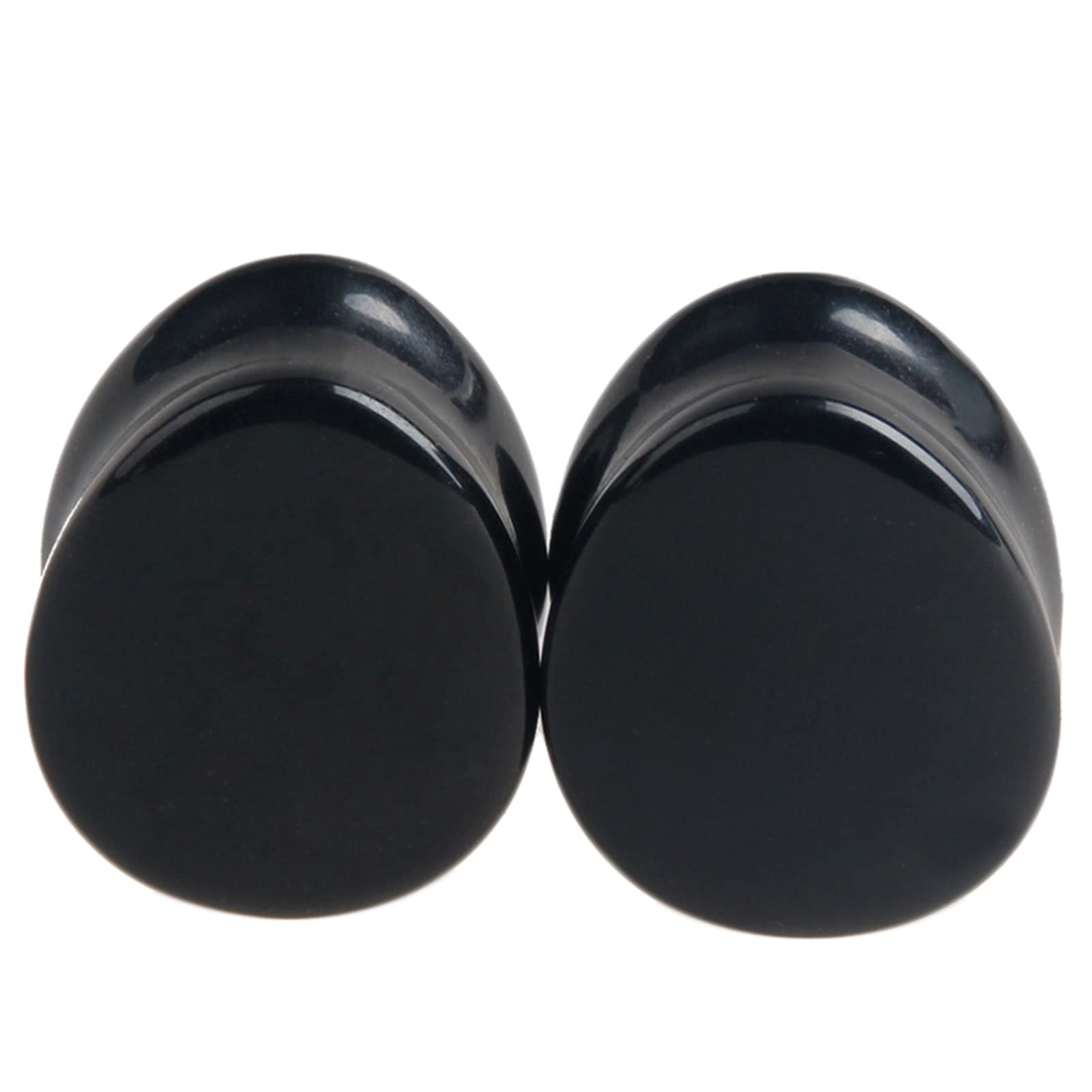 Hoisy 2PCS Black Stone Ear Gauges & Tunnels - Teardrop Shape Stone Plugs for Ear Stretching & Piercing Jewelry - Perfect for Alternative Fashion & Body Modification Enthusiasts