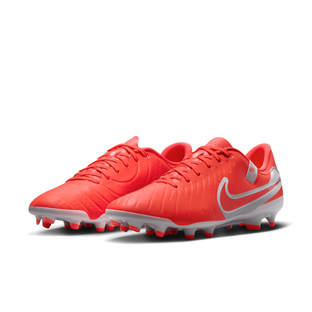Nike Tiempo Legend 10 Academy FG/MG Soccer Cleats for Men - Hot Lava/White - Firm Ground & Multi-Ground Football Shoes - Perfect for Training & Match Play