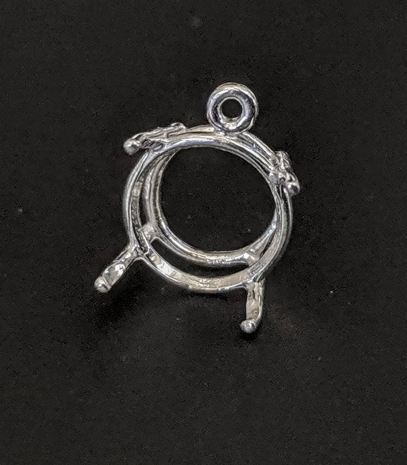 Premium 18mm Round Sterling Silver or 14k Gold Dangle Pendant Setting - Handcrafted in USA - Perfect for Jewelry Making, DIY Earrings & Necklace Designs
