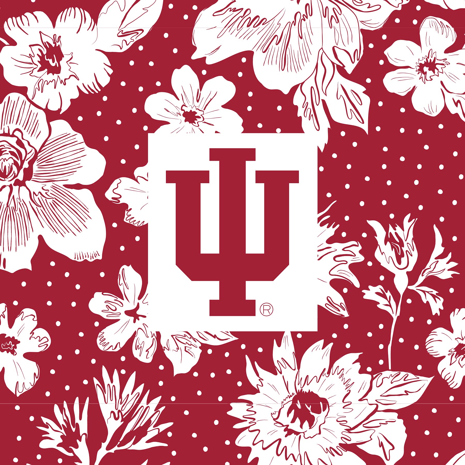 Vera Bradley Women's Collegiate Plush XL Throw Blanket - Soft Fleece, Indiana University Cardinal/White Rain Garden Design, Perfect for Dorm, Bed, Sofa & Game Day - Multiple Team Options Available