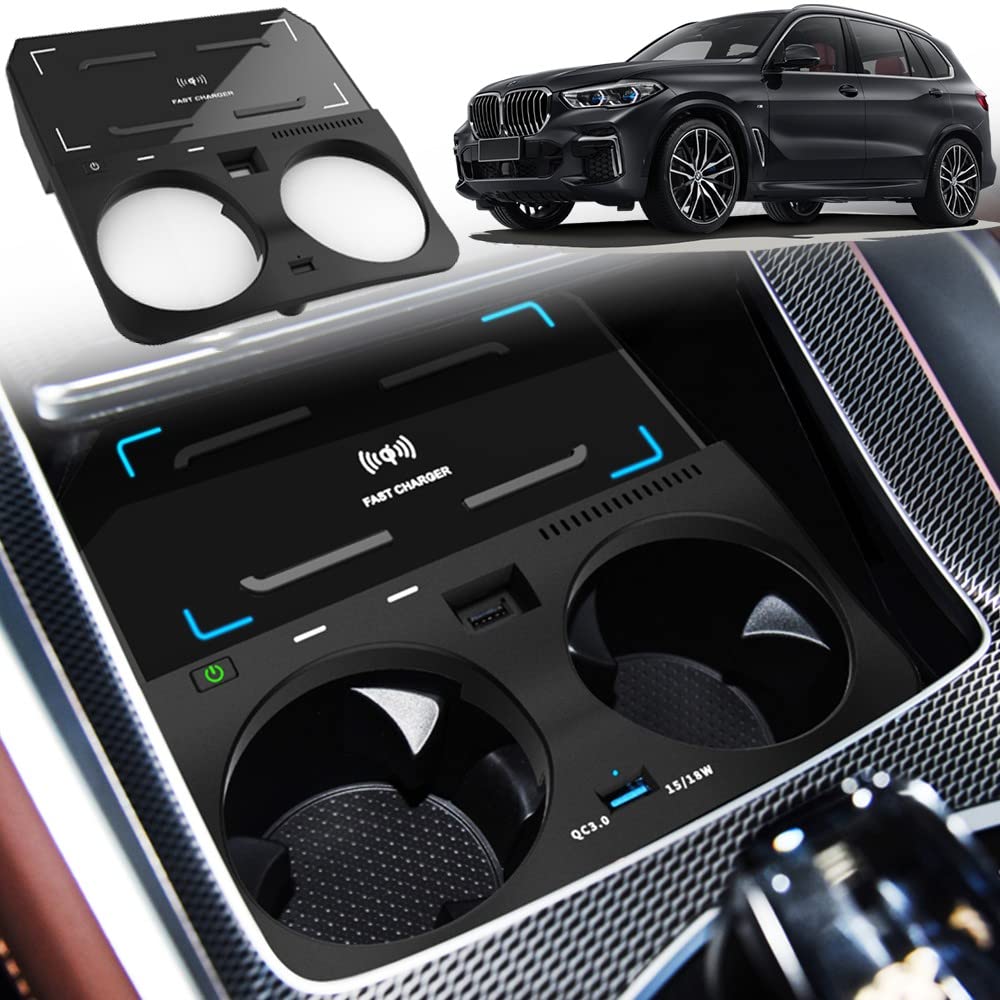 **15W Qi Fast Wireless Car Charger for BMW X5 X5M X6 X6M (2019-2022) - G05/G06 Center Console Accessory | Compatible with Original BMW NFC | Perfect Gift for BMW Owners | Ideal for Commuting, Road Trips & Daily Driving**