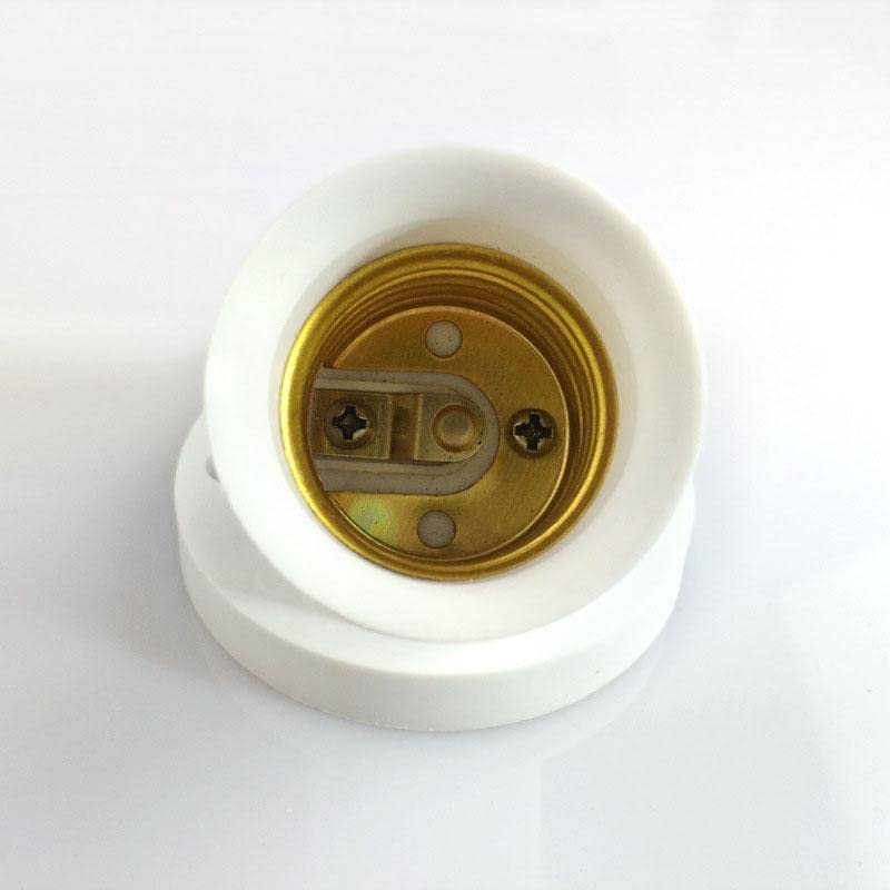 E27 Oblique Screw Lamp Base Socket - White Light Bulb Holder Adapter for Wall Lamps, Ceiling Lights & DIY Lighting Projects - Perfect for Home, Office and Commercial Use