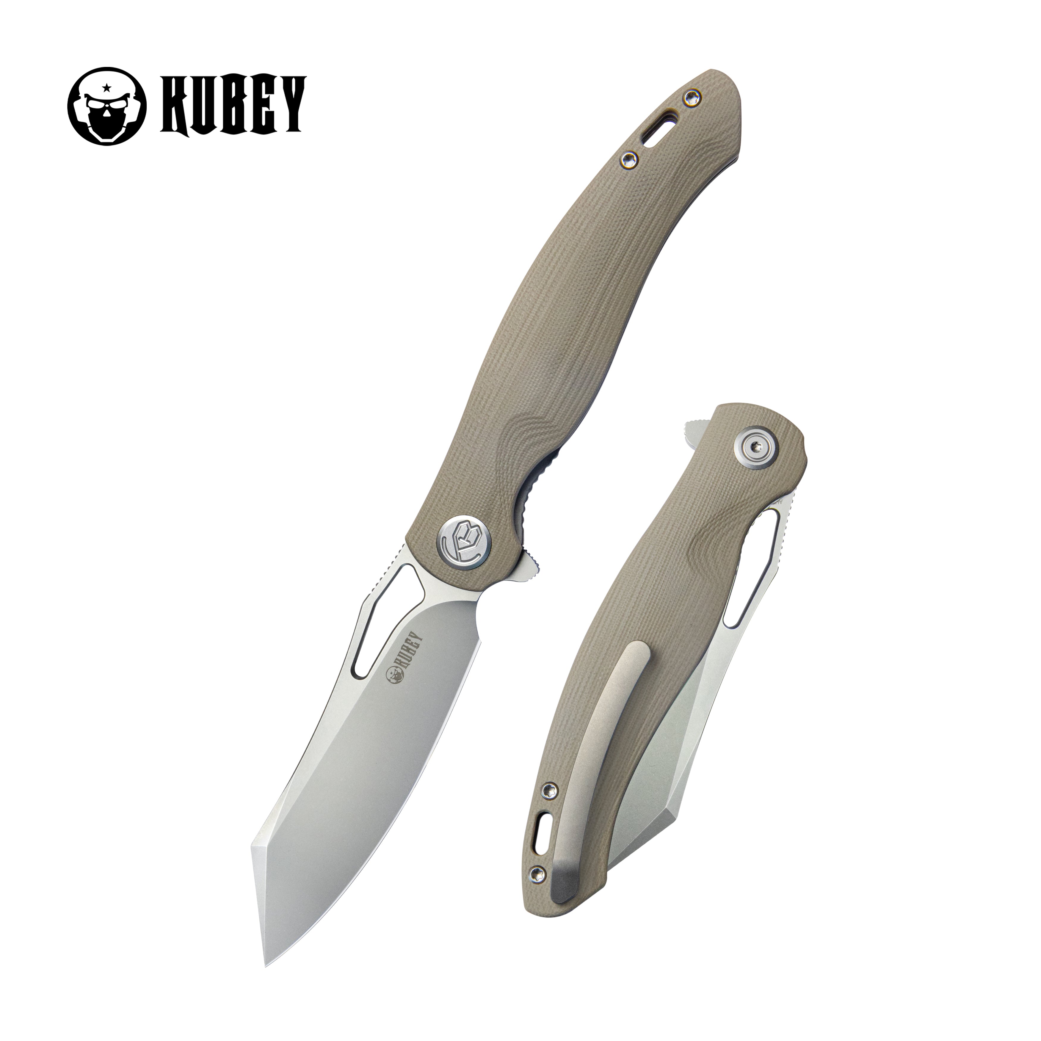 Drake Liner Lock Folding Knife - Tan G10 Handle, 3.74
