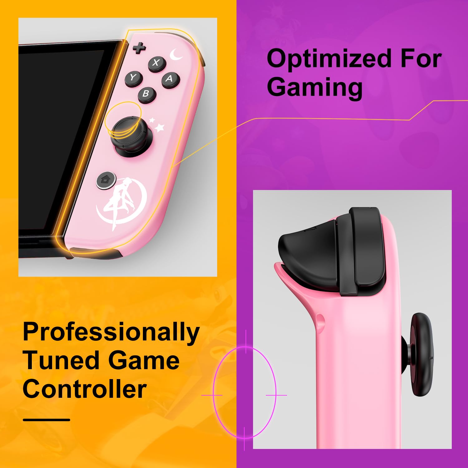 Wireless Controller for Nintendo Switch - Dual Vibration & Wake-up Function, Ergonomic Gamepad for Mario Kart, Super Smash Bros & Zelda Gaming Sessions