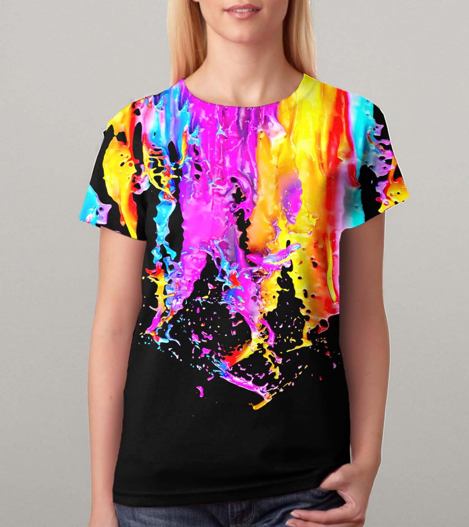 SYAIMN Unisex 3D Printed Graphic T-Shirt - Funny Colorful Summer Tee for Men & Women | Casual Wear, Street Fashion, Gift Idea