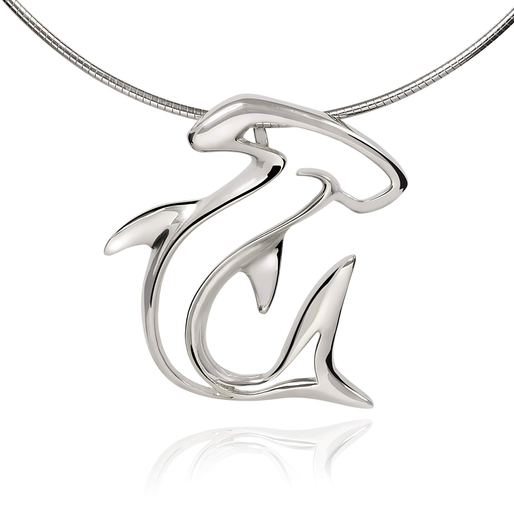Sterling Silver Hammerhead Shark Pendant Necklace for Men & Women - 925 Silver Shark Charm Jewelry Gift for Shark Lovers | Perfect for Beach Parties, Ocean Themed Events & Everyday Wear