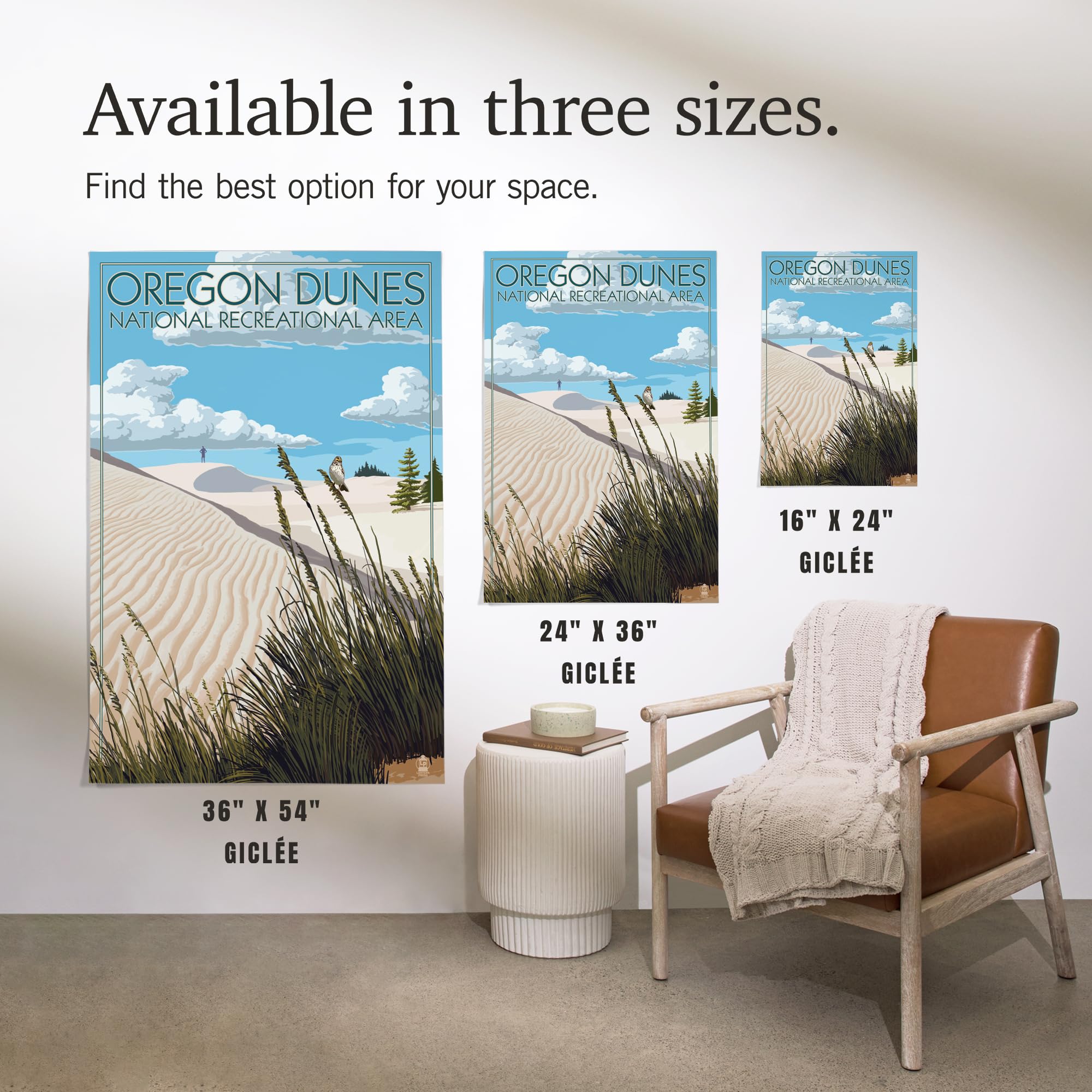 Lantern Press 16x24 Inch Giclee Art Print - Oregon Dunes Coastal Landscape Day Scene Wall Decor | Perfect for Living Room, Bedroom & Office