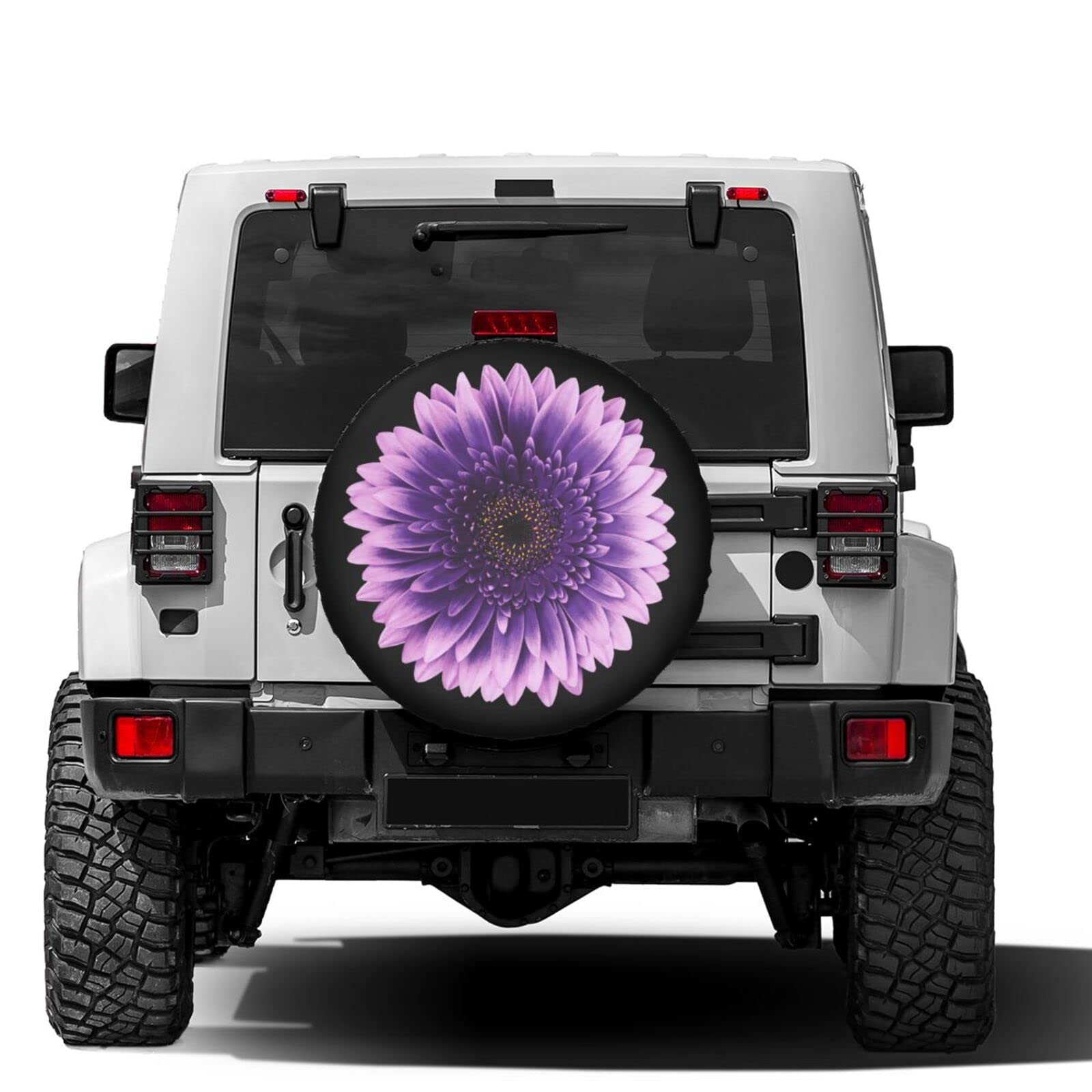 Pink Gerbera Flower Spare Tire Cover - 16 Inch Dustproof Wheel Protector for Trailers, RVs, SUVs & Vehicles | Perfect for Outdoor Travel & Camping Adventures