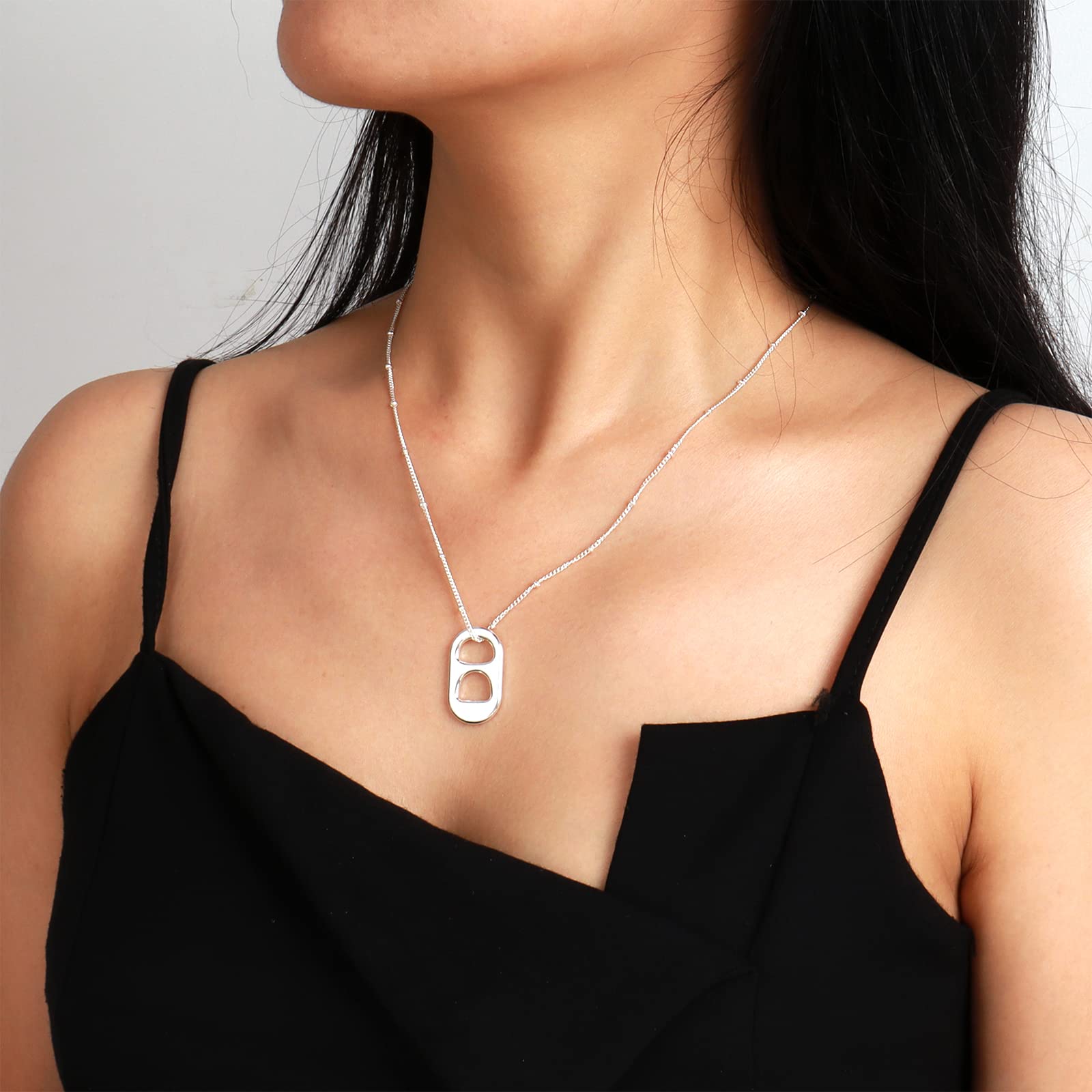 HUASAI Soda Tab Necklace for Women - Trendy Soda Cap Pendant Jewelry - Perfect for Summer Outfits, Beach Vacations & OBX Style Accessories