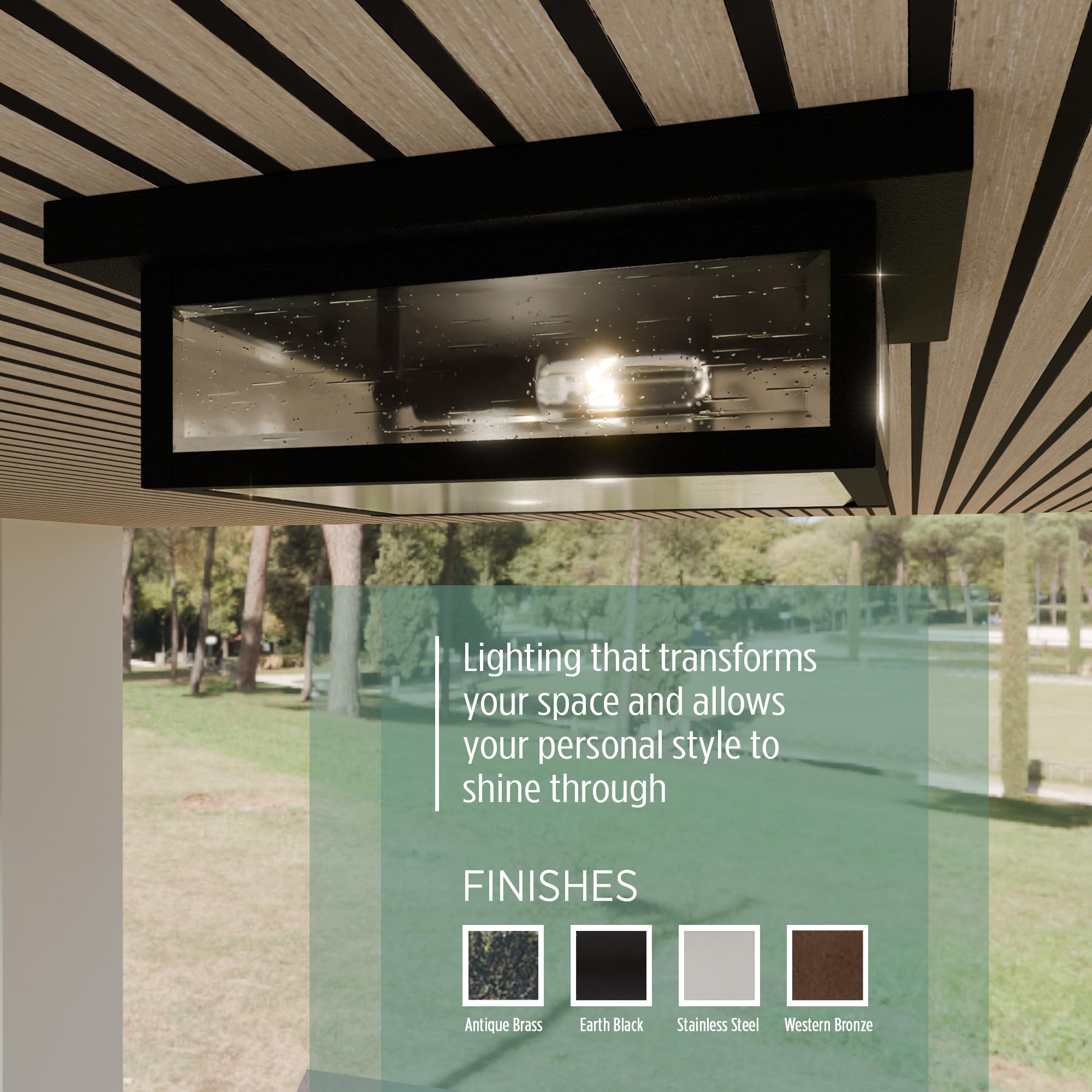 Quoizel Westover 12 Inch 2-Light Outdoor Flush Mount Ceiling Light - Black Industrial Lantern with Beveled Glass - Farmhouse Porch Patio Hallway Yard Lighting - Perfect for Outdoor Entryway, Garden & Backyard Decor
