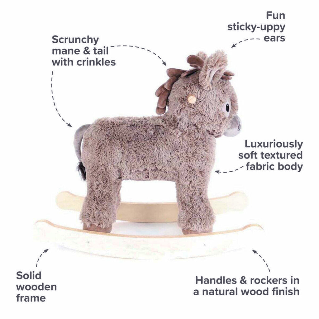 Norbert Rocking Donkey - Wooden Baby Rocking Horse Toy for Toddlers, Safe & Durable Nursery Decor - Perfect for Playtime, Gift & Kids Room Decoration