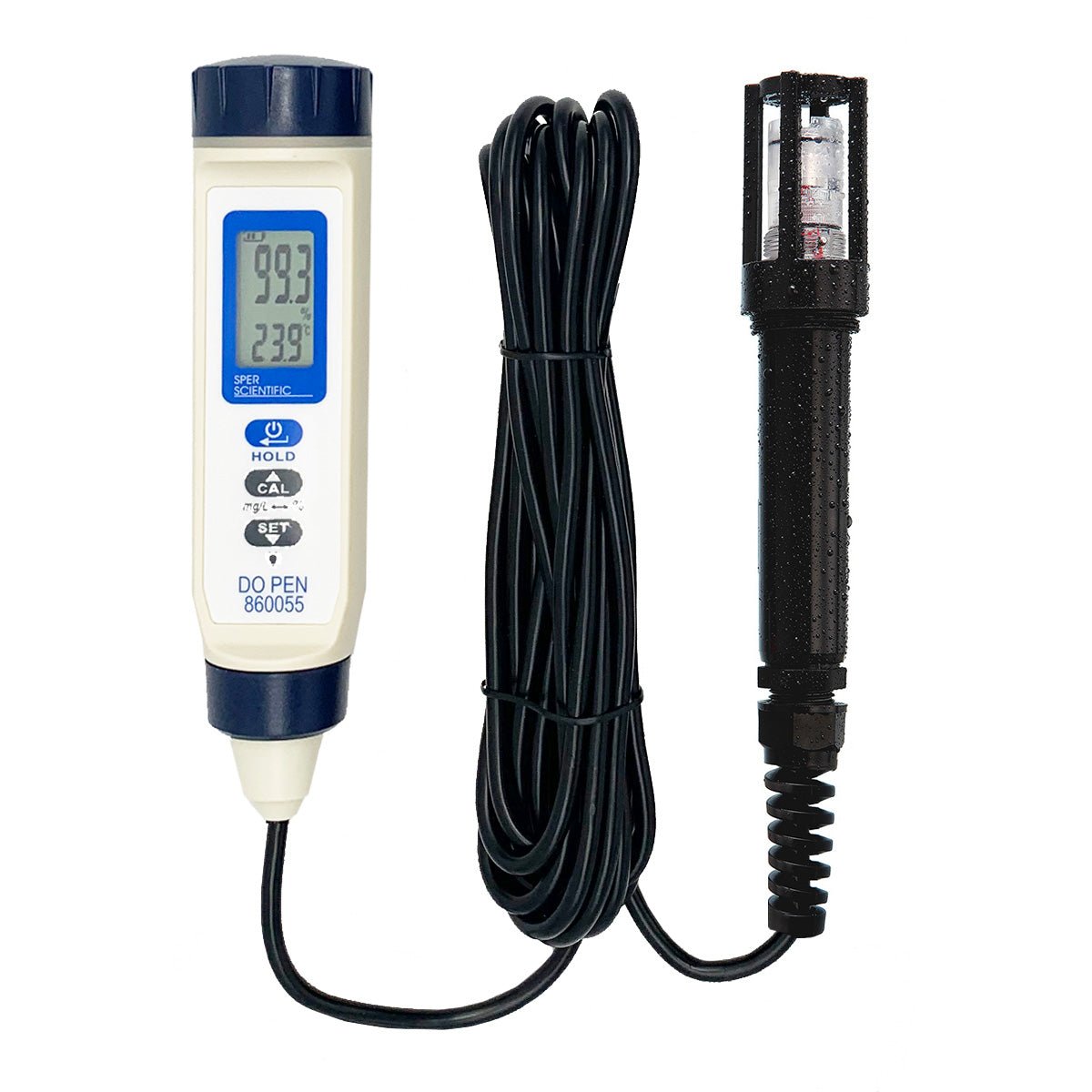 Rechargeable Dissolved Oxygen Meter Pen with 5m Cable - Portable Water Quality Tester for Aquariums, Pools, and Hydroponics