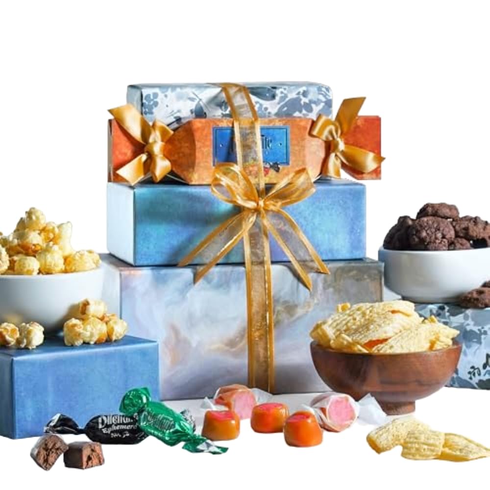 Broadway Basketeers Premium Chocolate Gift Basket - Valentine's Day, Birthday, Sympathy, Thank You Gifts for Women, Men, Families & College Students | Gourmet Snack Tower for Appreciation, Get Well & Congratulations | Perfect for Office Delivery, Housewarming & Holiday Gifting