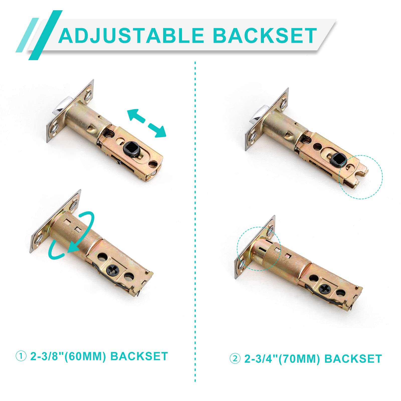 Premium Double Front Door Handle Set with Satin Nickel Finish - Dummy Lock Included for Enhanced Security - Ideal for Front Doors, Office Doors & Commercial Entrances | Durable & Stylish Hardware for Home & Business Use
