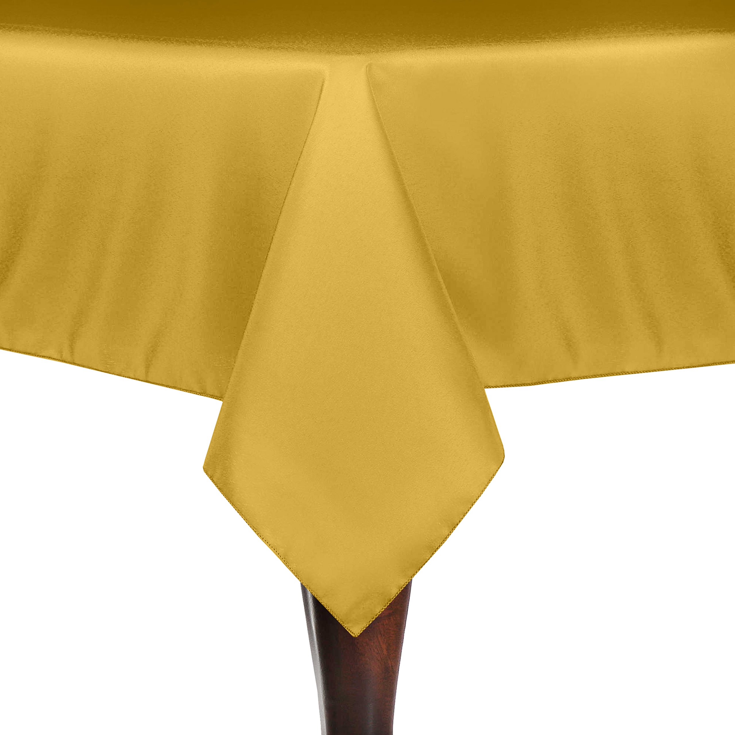 10 Pack 84x84 Inch Square Polyester Linen Tablecloth - Goldenrod Color for Dining, Wedding, Party & Home Decor