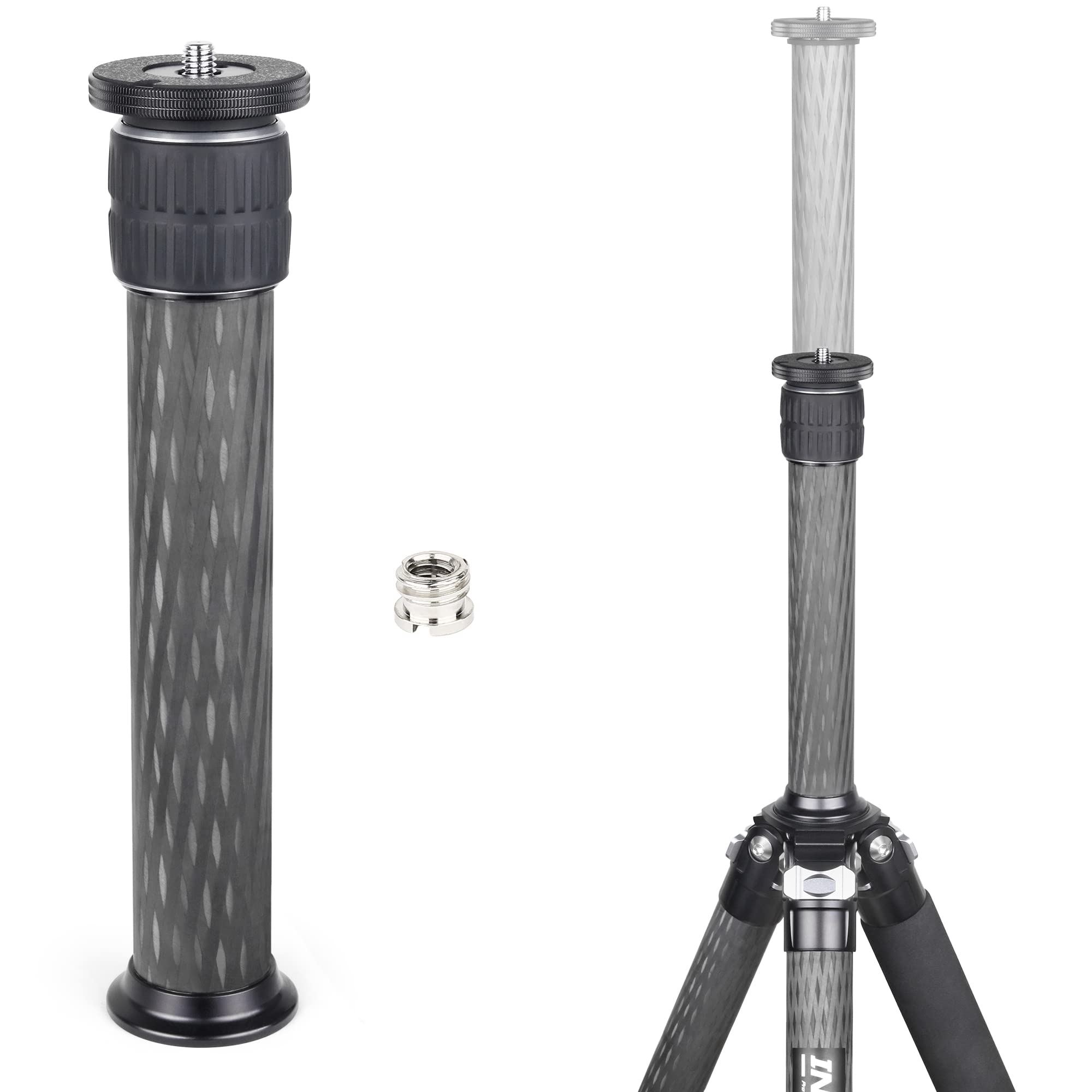 INNOREL ER402C 10-Layer Carbon Fiber Tripod Center Column Extension Pole - 2-Section Mid-Column Extender for DSLR Camera & Monopod (40mm Large Tube) - Perfect for Outdoor Photography, Studio Shoots & Travel Videography