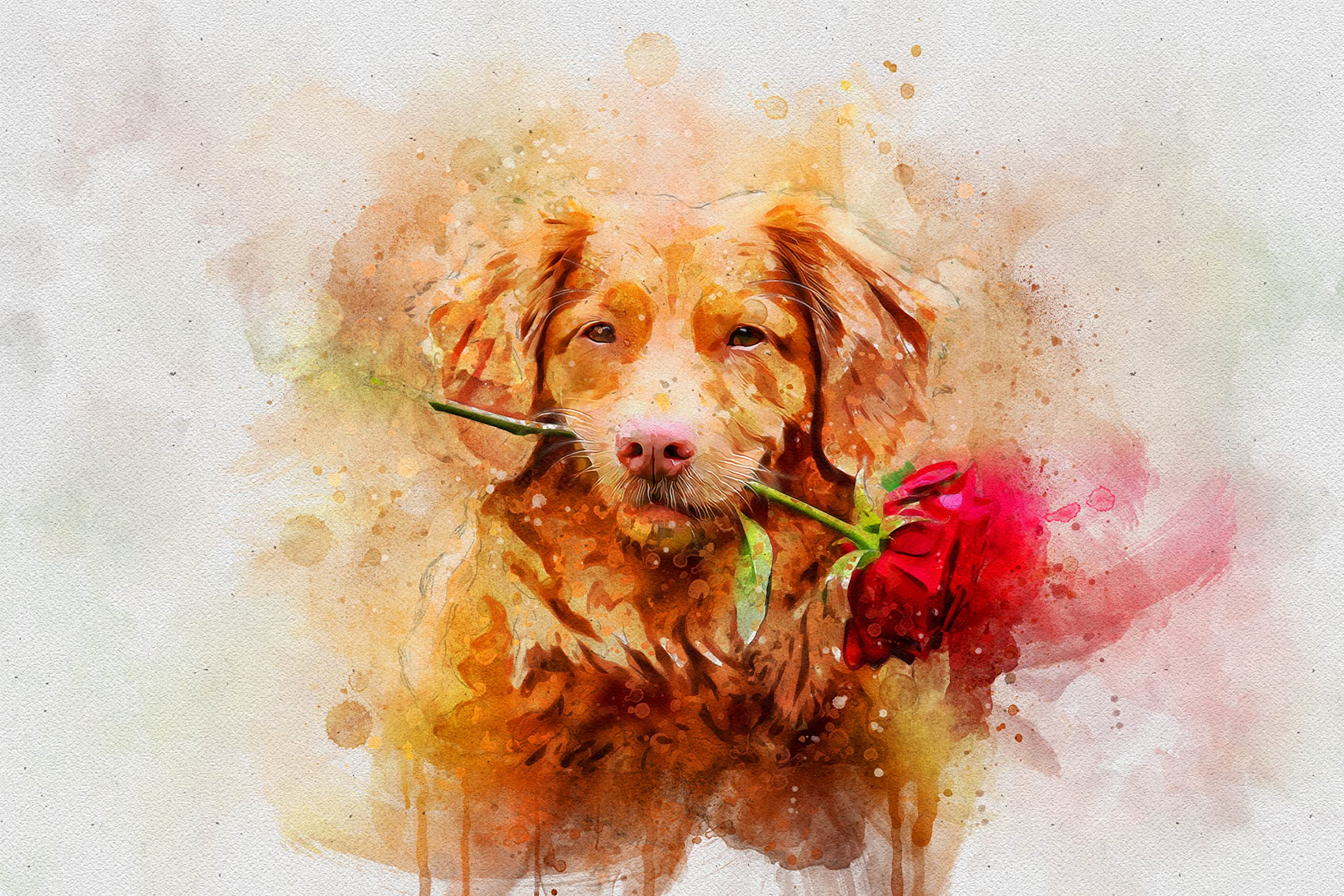 Custom Watercolor Dog Portrait Painting - Personalized Pet Canvas Print for Dog Lovers - Perfect Gift for Pet Owners, Home Decor & Memorial Keepsake