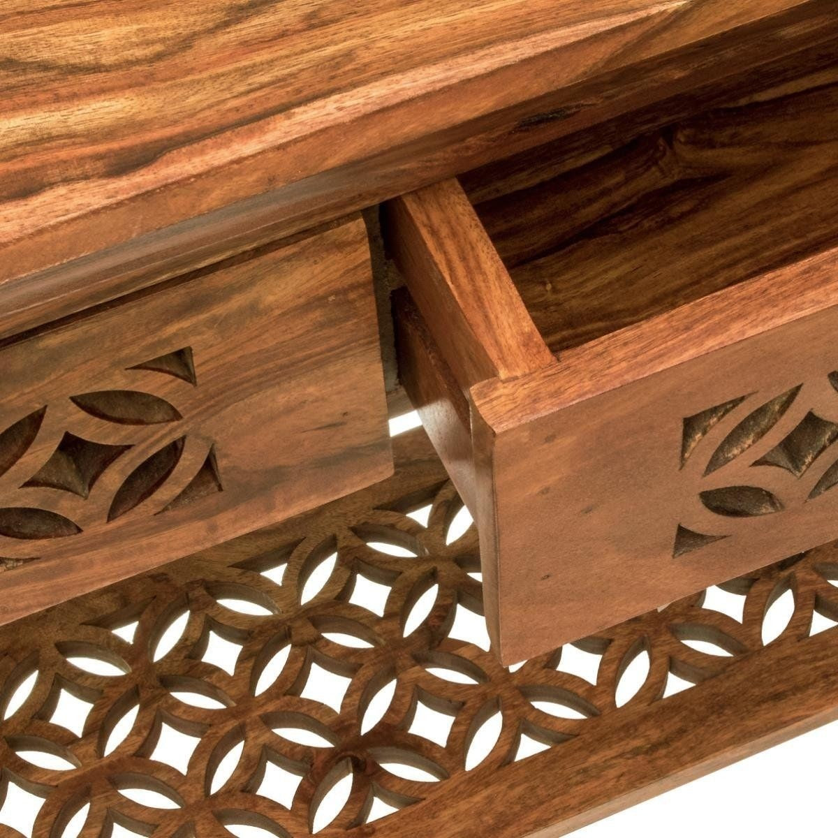 Hand Carved Sheesham Wood Hall Side Table - 43