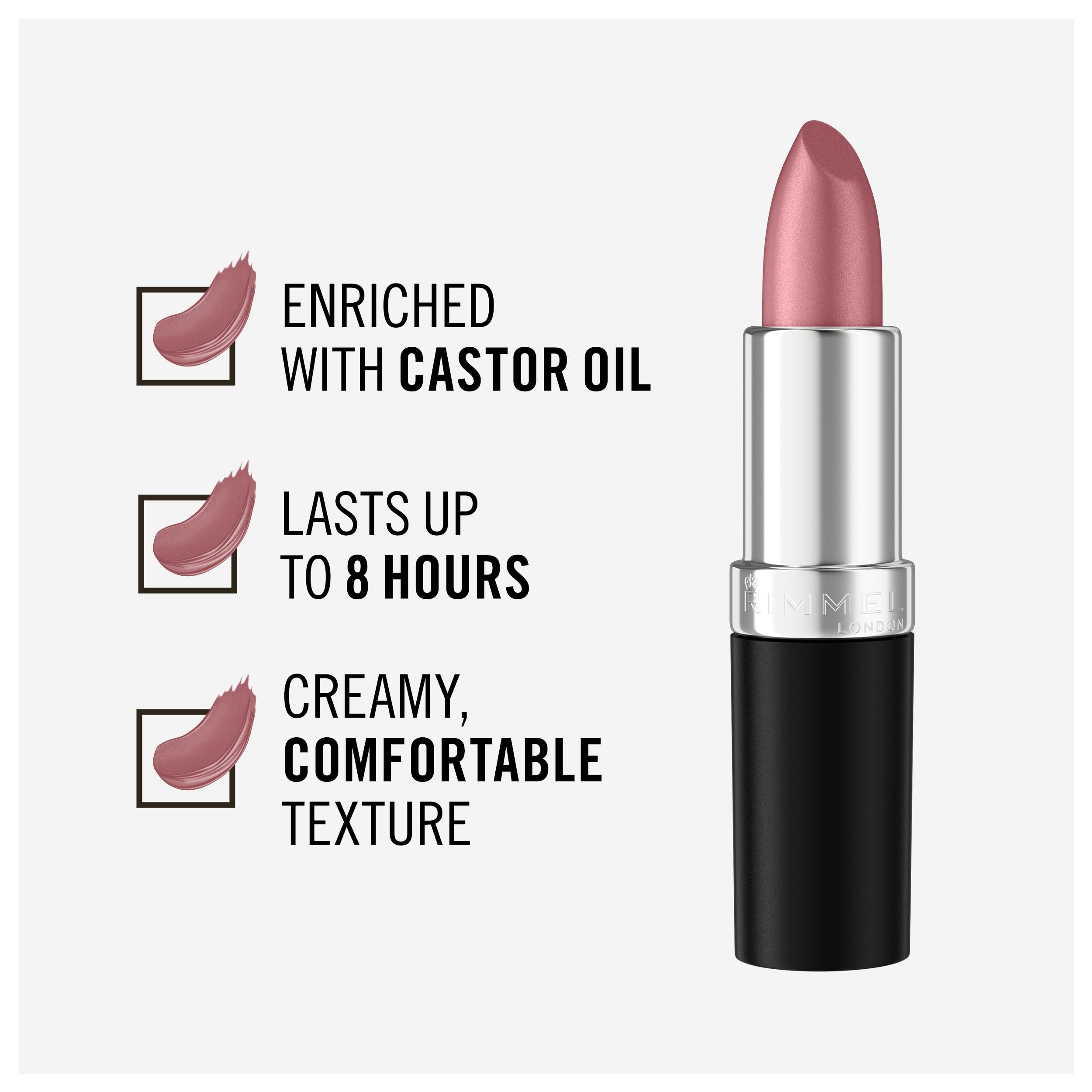 Rimmel Lasting Finish Lipstick - Candy | Long-Lasting Matte Lip Color for All-Day Wear | Perfect for Parties, Dates & Everyday Makeup Looks