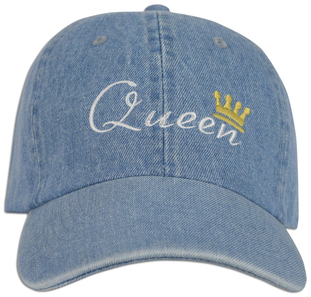 King & Queen Embroidered Dad Hat - Adjustable Unstructured Baseball Cap for Men & Women - Casual Wear, Outdoor Activities, Sports Events
